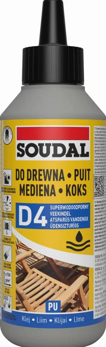 Adesivo per legno poliuretanico super resistente all'acqua 66A Soudal