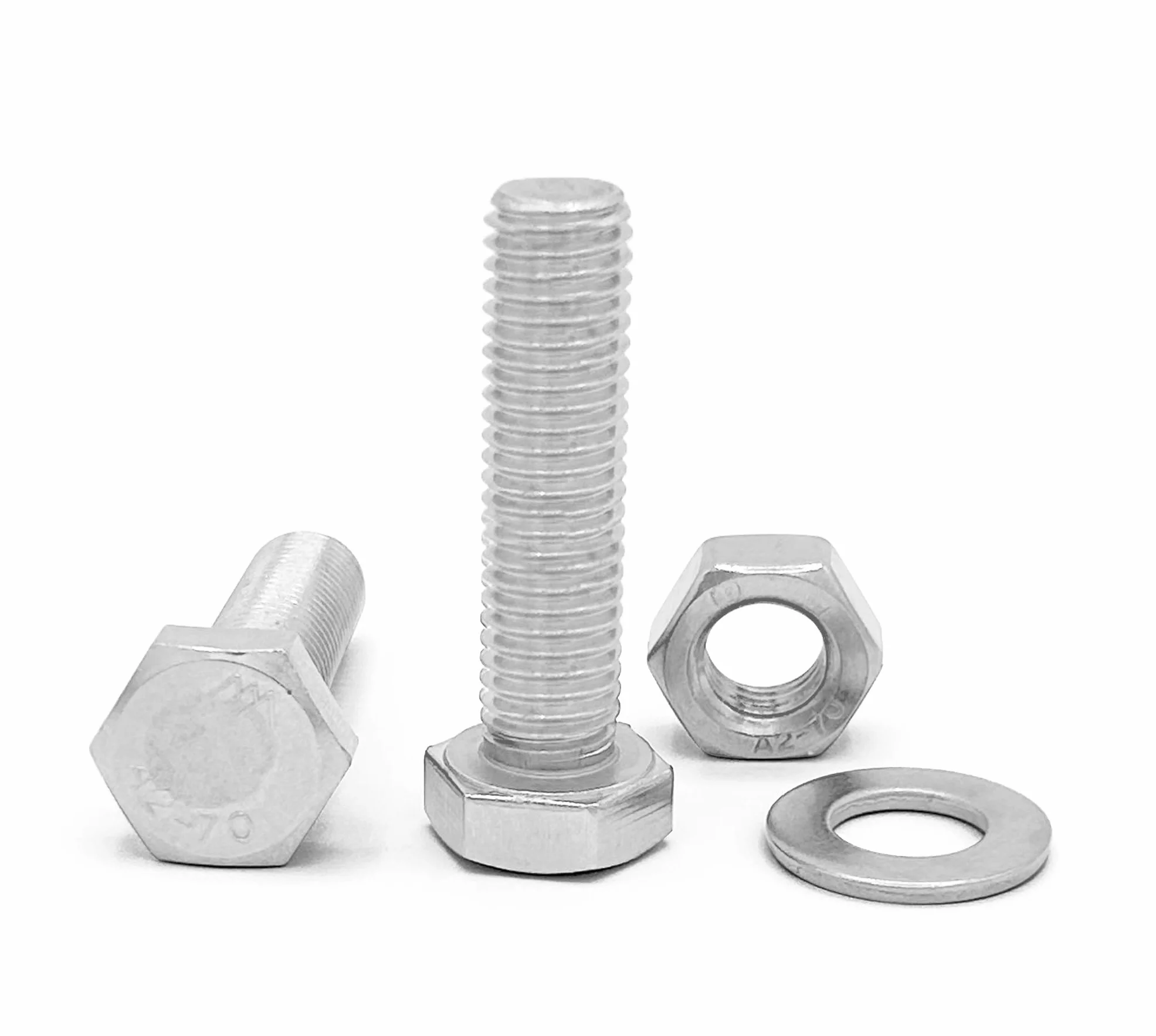 Śruby z łbem sześciokątnym ze stali nierdzewnej AISI 304 (A2) M12 x 120 mm - 15 sztuk