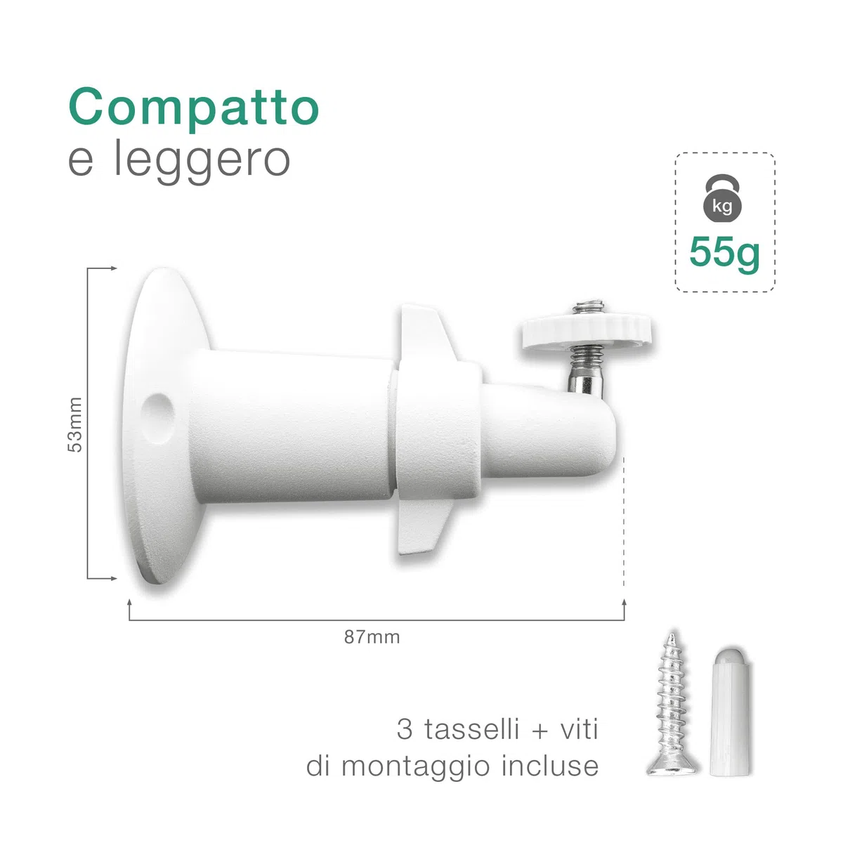 CELLONIC Supporto da parete per fotocamera compatibile con Arlo,compatibile con Eufy,compatibile con Wyze,Rinng Stick Up Cam&Pro Supporto girevole in alluminio con filetto 1/4"per interno ed esterno