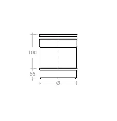 Tubo acciaio inox 100 x 250mm 5 decimi AISI 304