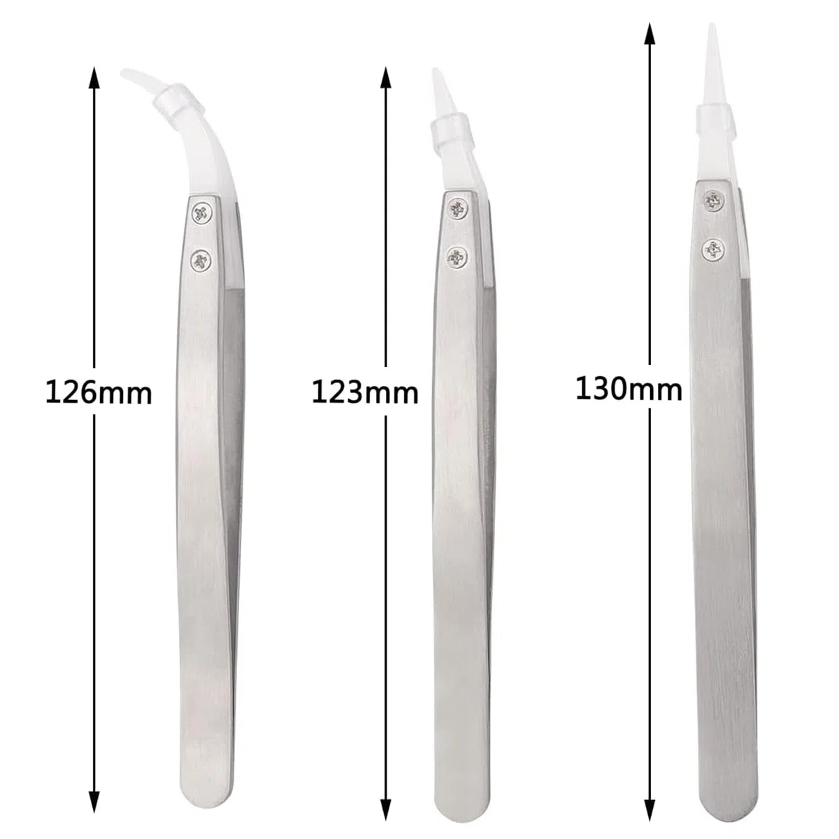 3 pinzette in ceramica in acciaio inox, professionali, set di pinzette per il computer, riparazioni elettroniche, gioielli, lavori di precisione