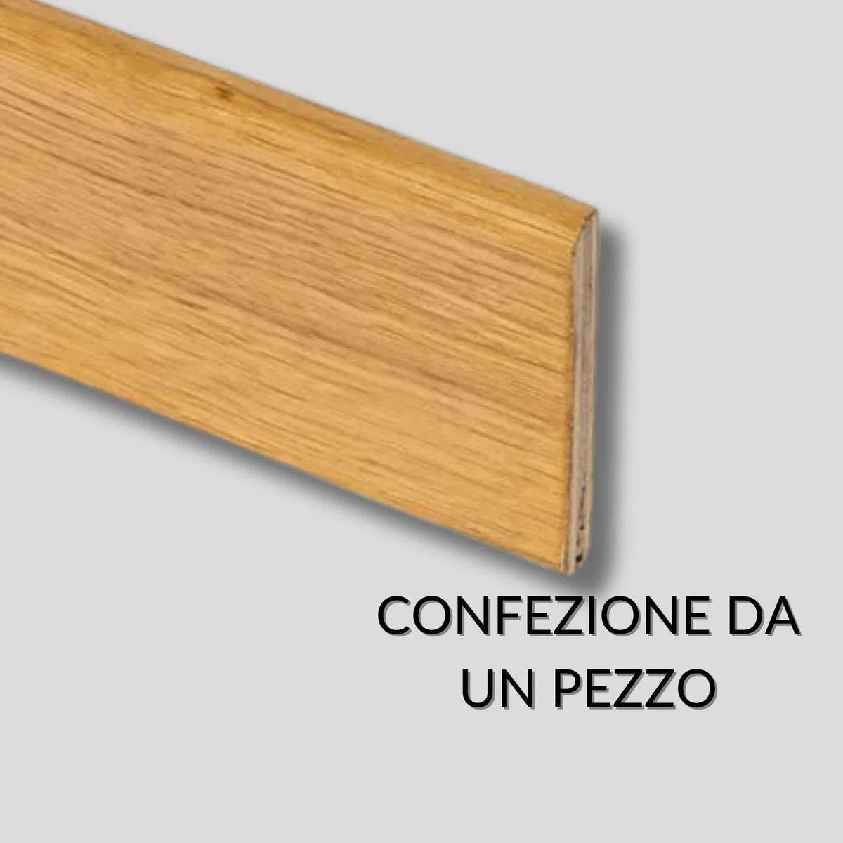 TWE Tucci Wood Essence Battiscopa Legno Verniciato Naturale Rovere Moderno per Interni Made in Italy Resistente a Lavaggi al 100% Confezione x1 (10x70x2400) mm