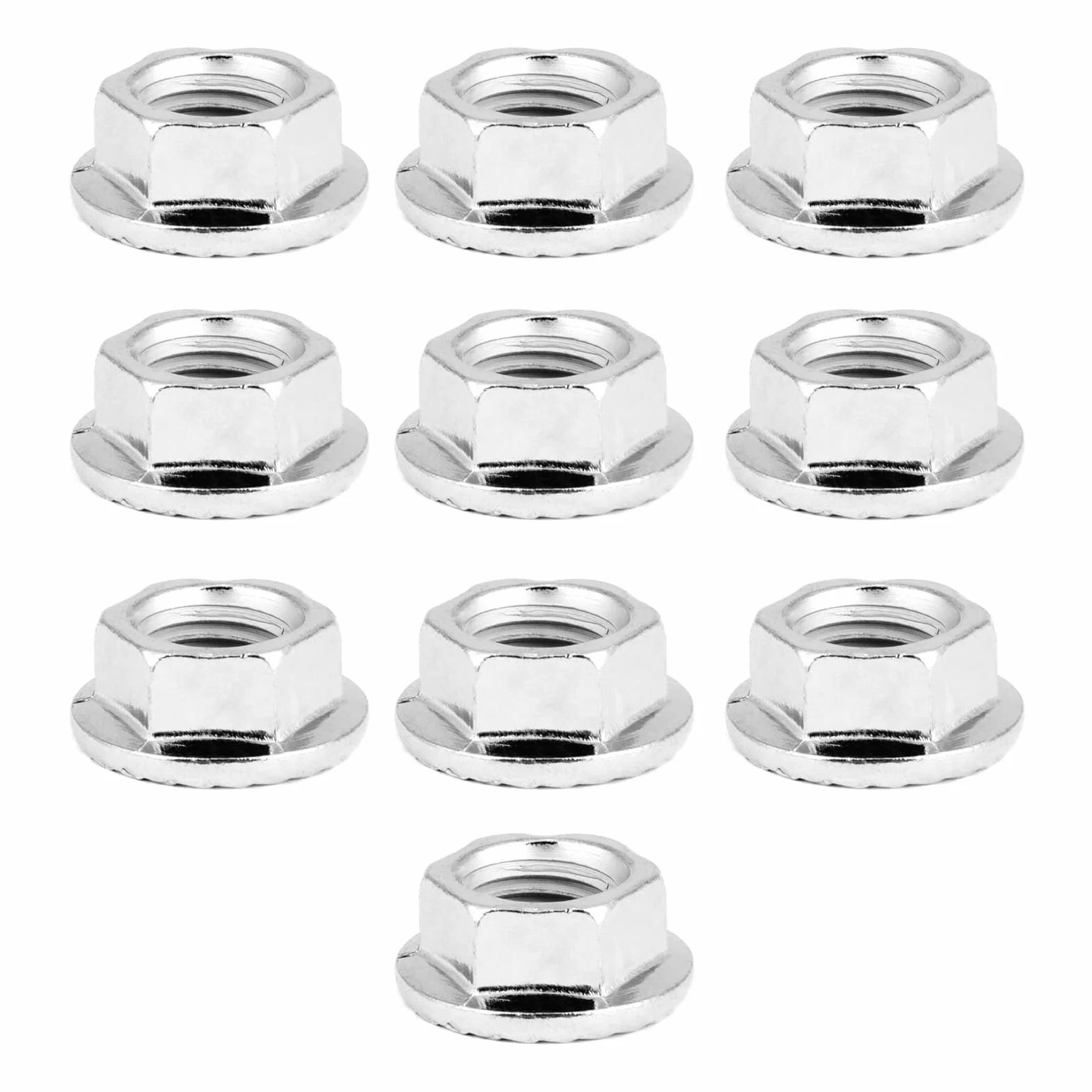 M10X1.25 Dado M10X1.25 Dado Flangiato Ferro Cromato 10 Pz Filettatura Fine Esagonale Dado Esagonale Dadi Flangiati di Fissaggio Con Pad