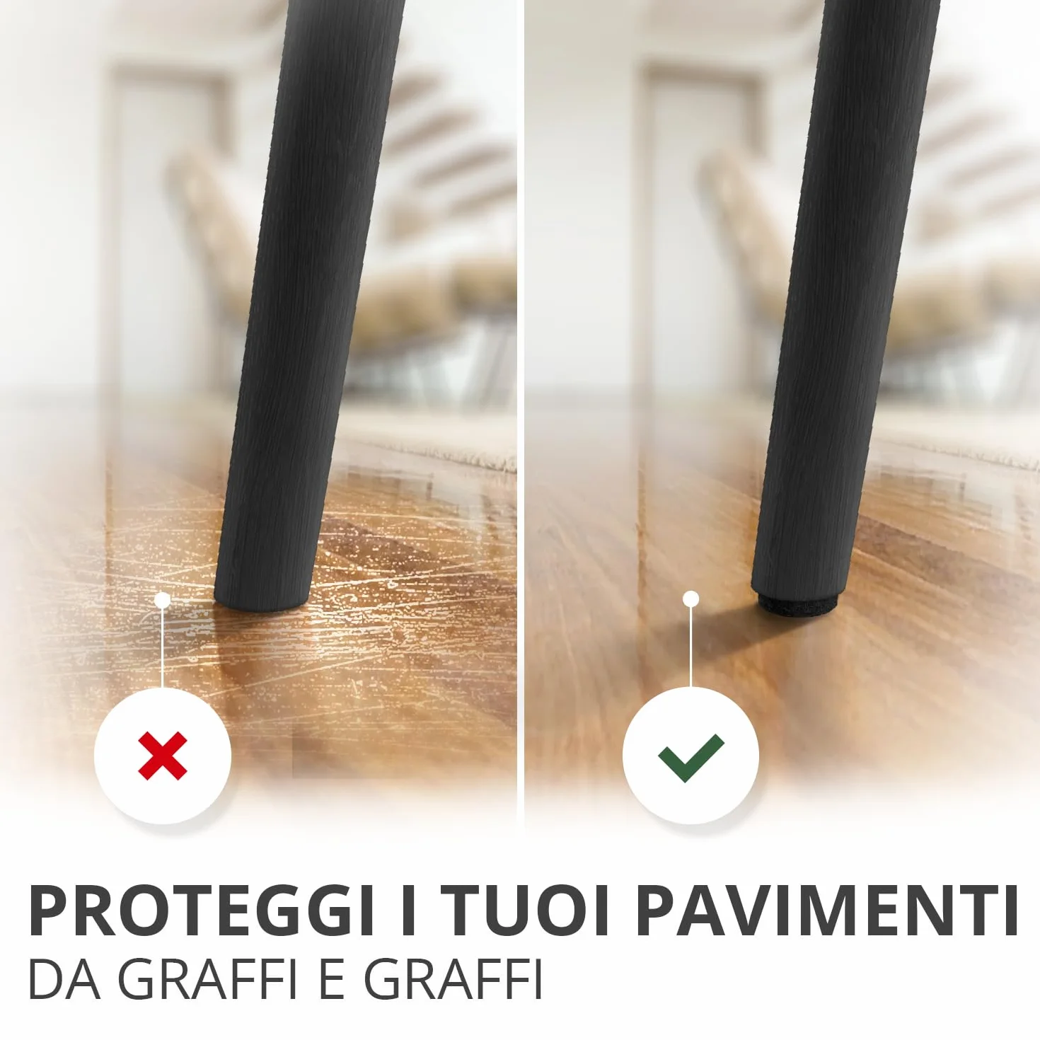 Feltrini adesivi X-PROTECTOR 8 pezzi 15 x 11 cm Nero kit