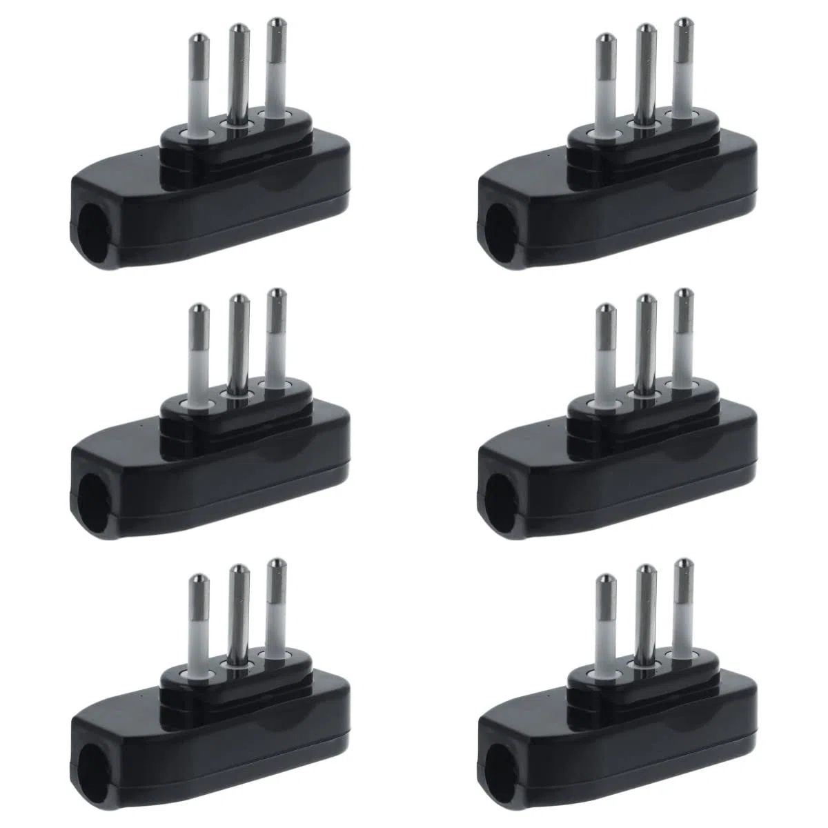 EXTRASTAR Spina piatta,Spina Ribassata 2P+T 10A,Nero,6 pezzi.