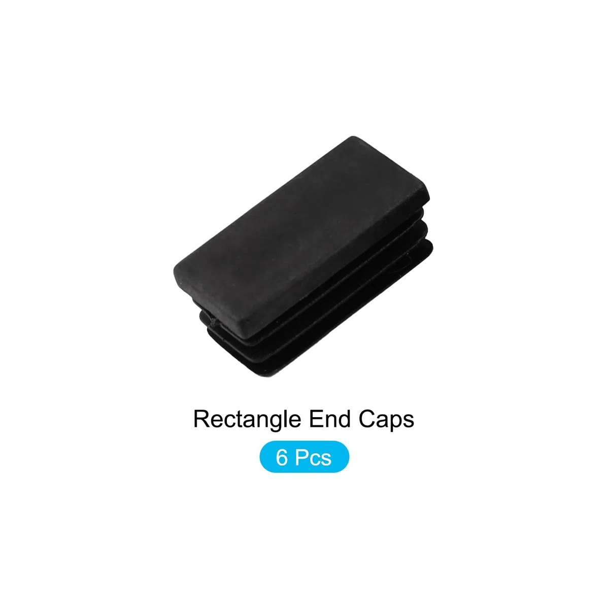 METALLIXITY Tappi di Chiusura Rettangolari (40 x 20mm) 6pz, Tappi di Chiusura Filettati per Inserti di Tubi Rettangolari in Plastica - per Gambe di Mobili Tavoli Sedie, Nero