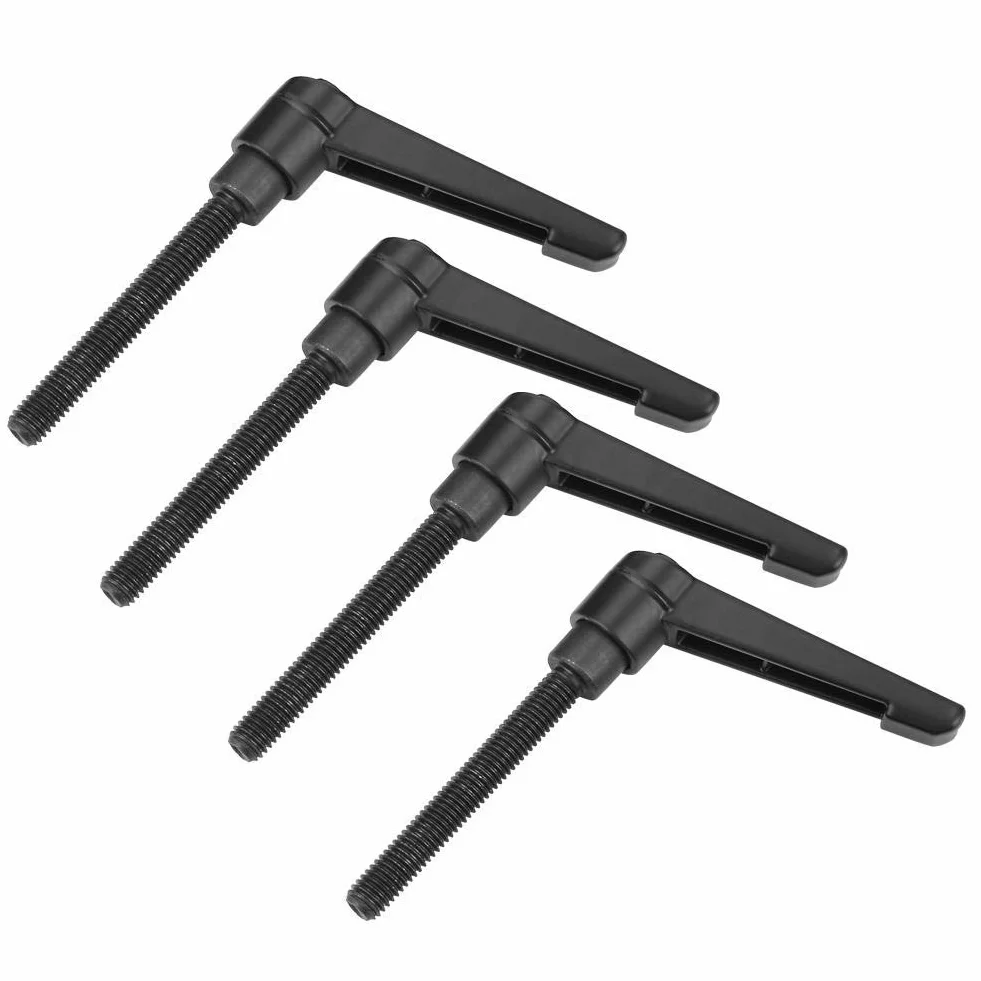 4Pezzi Maniglia Leva Serraggio Regolabile In Acciaio Inossidabile M6 Nero 25mm Per Macchine