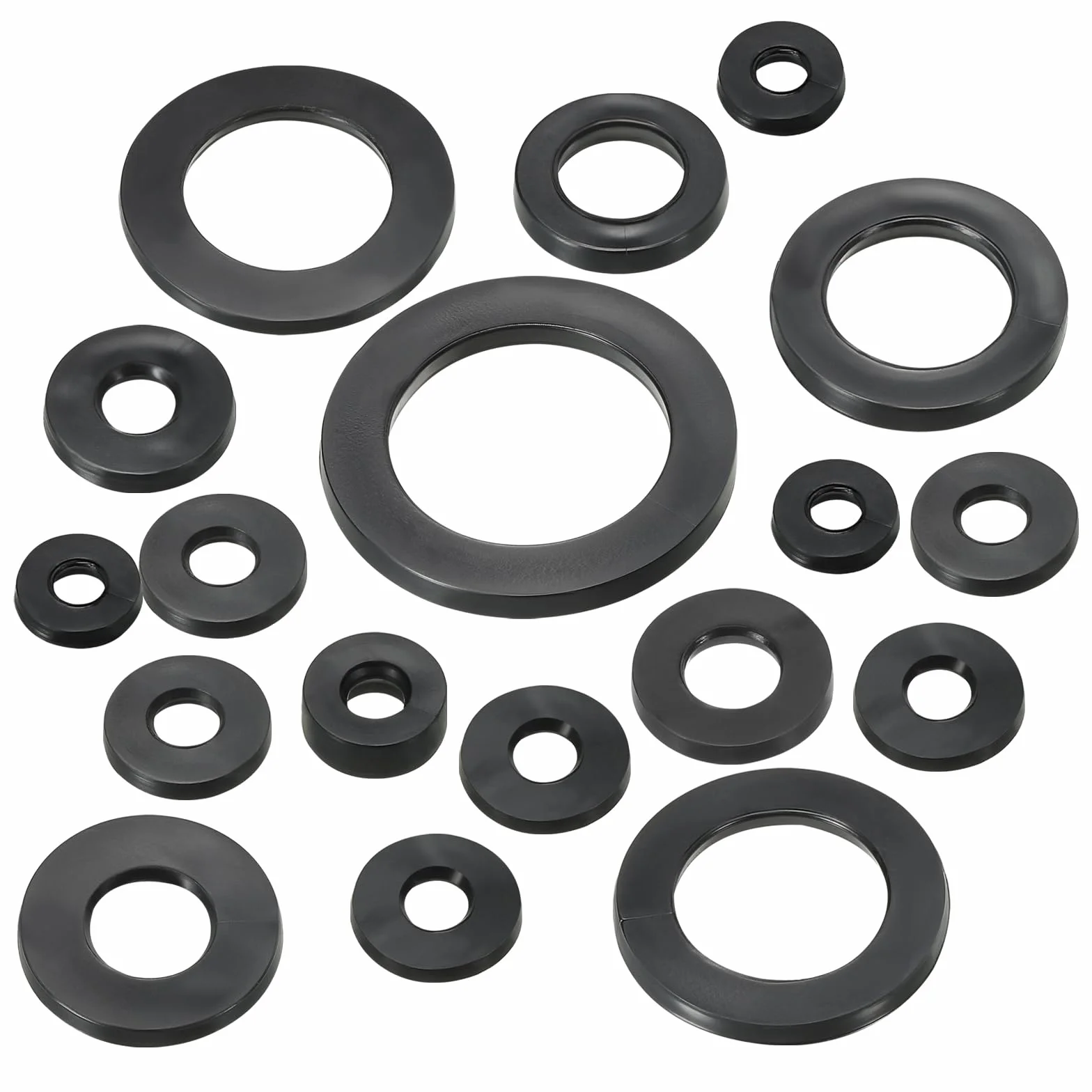 PATIKIL 12pz Rondelle Piatte in Gomma M30, Rondella Piatta 30mm ID x 40mm OD x 3mm Spessore Anello Tenuta Separatore Guarnizione per Tubo Rubinetto Tubo Acqua Bullone Fissaggio, Nero