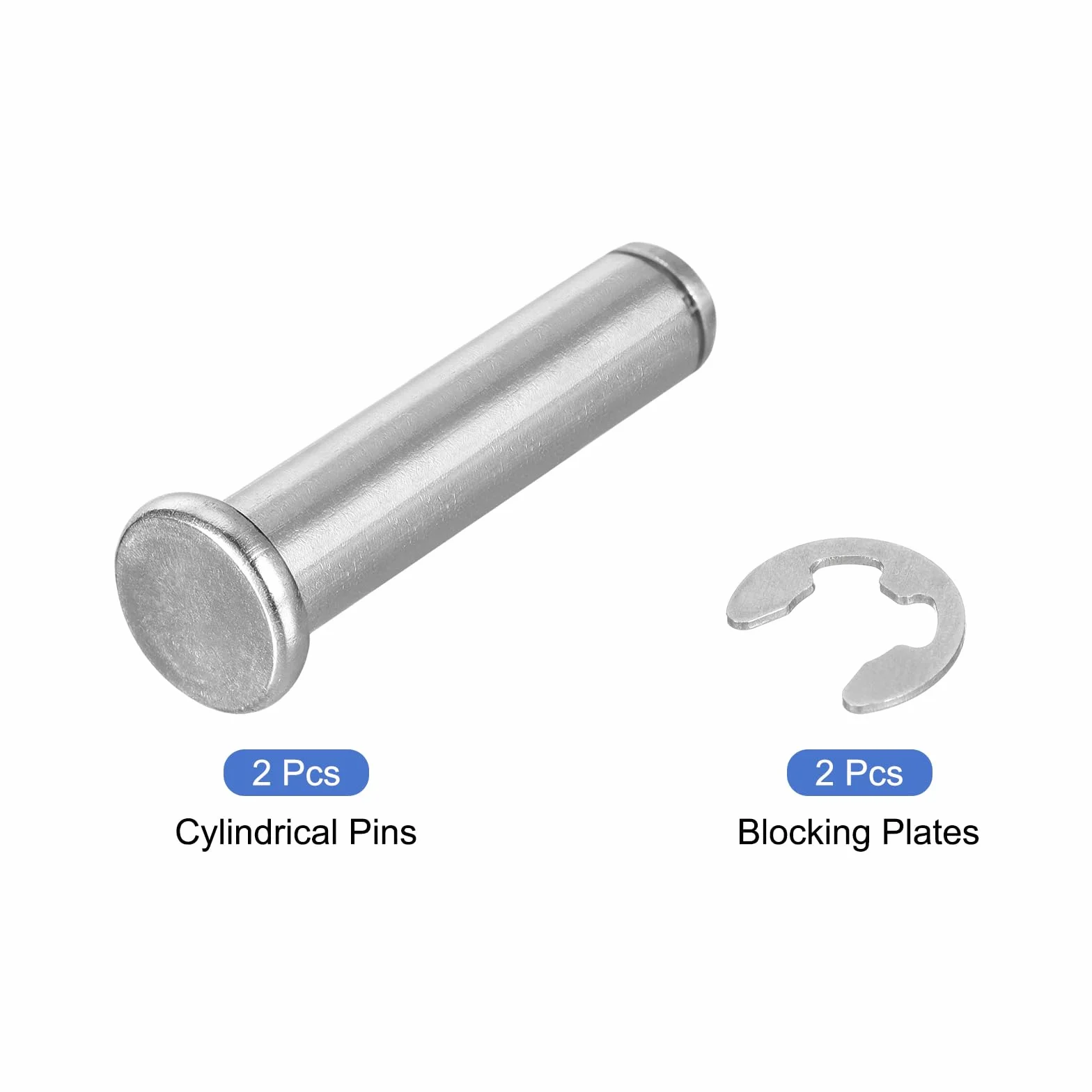 QUARKZMAN 2Set M12x50mm Perno Posizionamento Cilindrico Elastico Acciaio Inossidabile 304 Argento