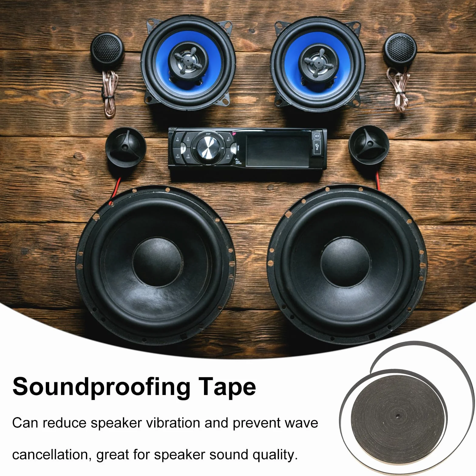 Nastro Sigillante per Altoparlanti 12 MM Striscia di Schiuma Adesivo per Guarnizione e Isolamento Acustico in Casse Audio e Altoparlanti Woofer