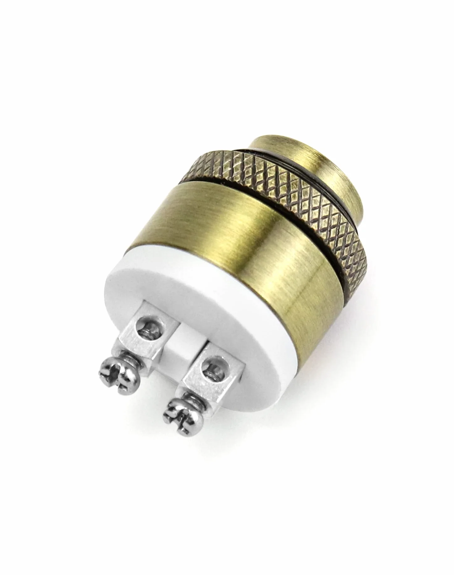 QWORK® 16MM Pulsante Campanello in Ottone, Pulsante Momentaneo Impermeabile Terminali a Vite 16MM 2A 12V/24V/36V DC ON/OFF