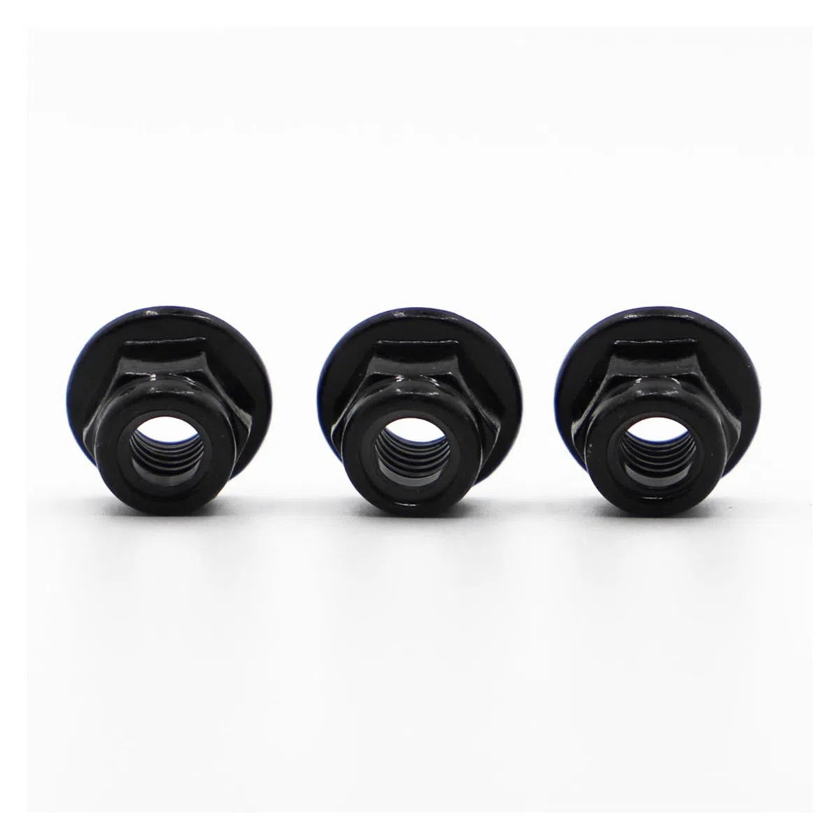 10 pz M3 M4 M5 M6 M8 Nero Acciaio Al Carbonio Flangia Esagonale In Nylon Inserto Dado di Bloccaggio Autobloccante Nylock Controdado(M6 10pcs)