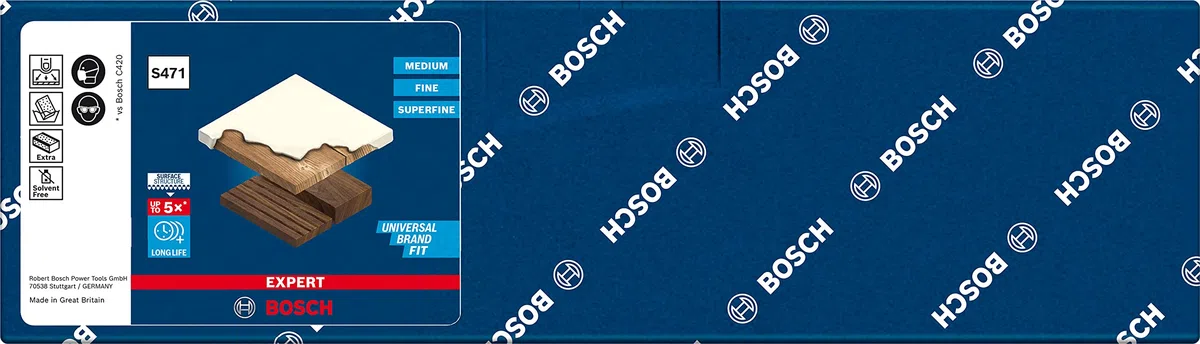Bosch 1x Blocchi Expert S471 Standard (69 x 97 x 26 mm, Grana Fine, Accessorio Levigatura Manuale), Marrone, 1 x S471 Standard