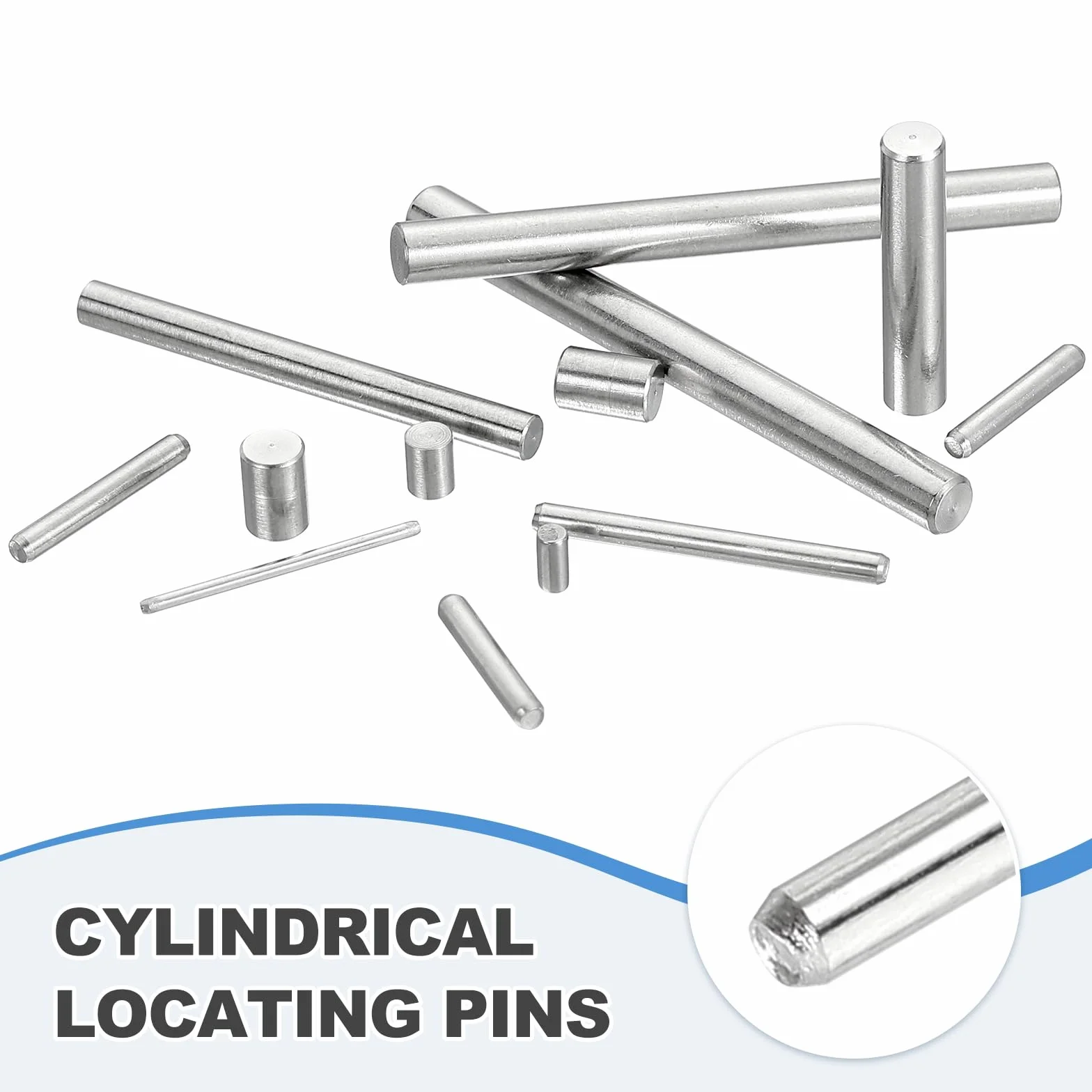 QUARKZMAN 110pz 1mm x 6mm, Cilindrica Perno in 304 Acciaio Inox, Spina Centraggio, Perno di Supporto in Metallo, Perni per Produzione Meccanica Industria Installazione Mobili, Argento