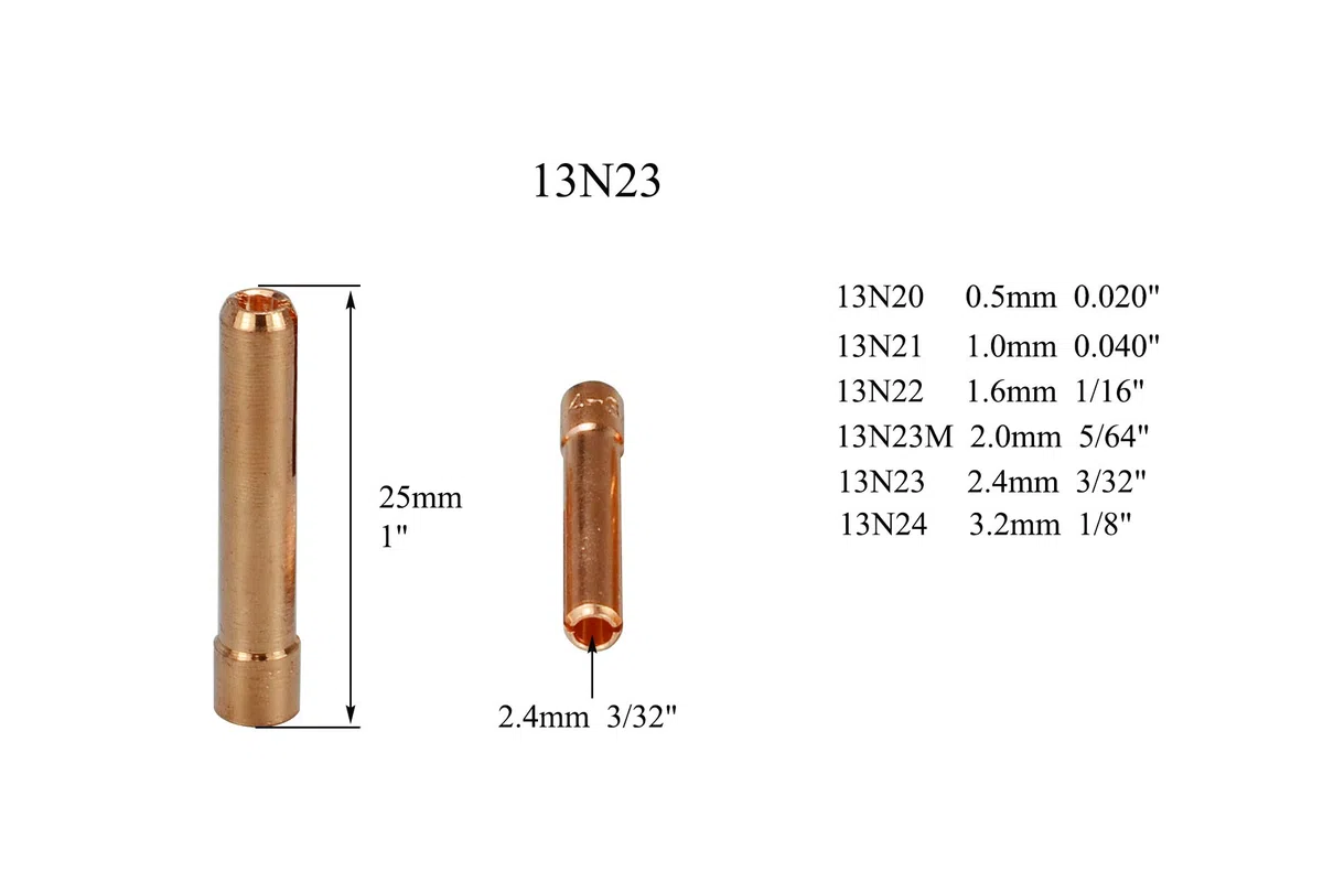 RIVERWELD Pinze TIG 13N23 (orifizio da 2,4 mm) adatte per DB PTA SR WP 9 20 25 Torcia per saldatura TIG 10 pz.