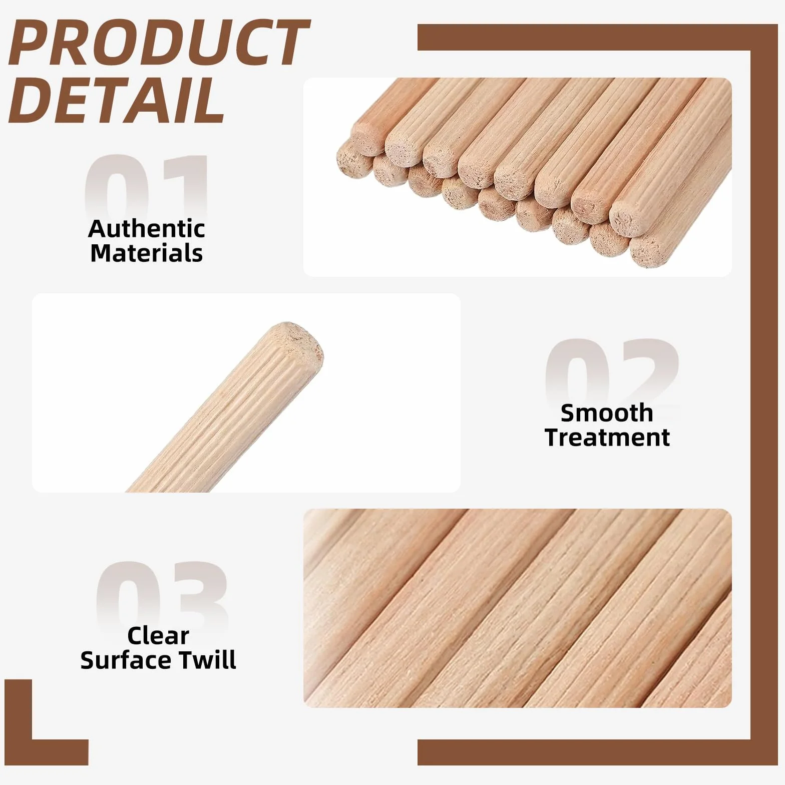 200 Pz Tasselli Legno Conici Scanalati, Spine per Legno a Forma di Ago 4mm, per Mobili Riparazioni Fai da Te Lavorazione del Accessori