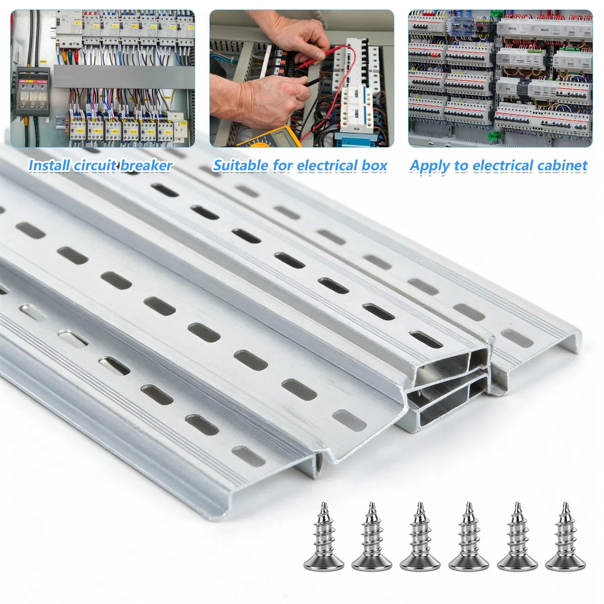 10 Pz Guida DIN, 200mm Barra DIN in Alluminio, Guide di Montaggio per quadri elettrici, prese, scatole di distribuzione, montaggio su guida, larghezza 35 mm/altezza 7,5 mm