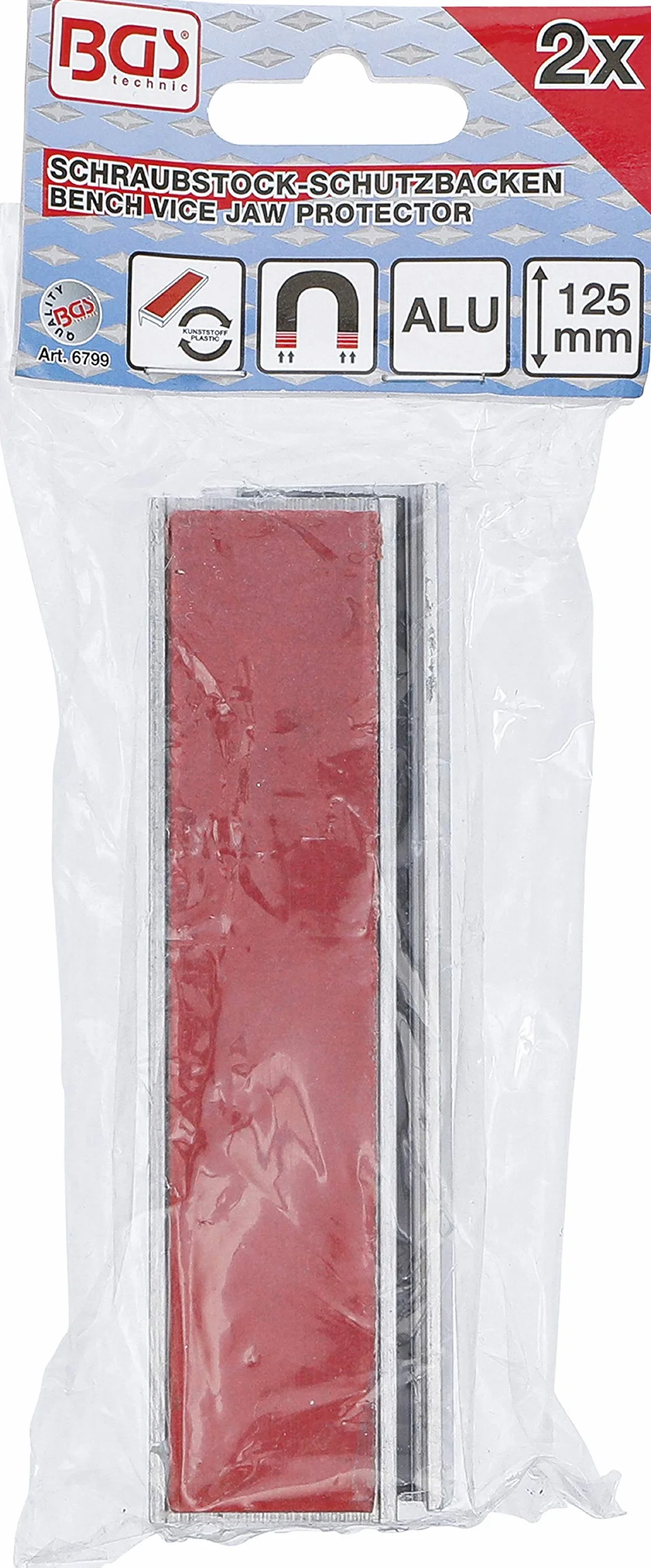 BGS 6799 | Coppia copriganasce per morsa da banco | alluminio | larghezza 125 mm | 2 pz.