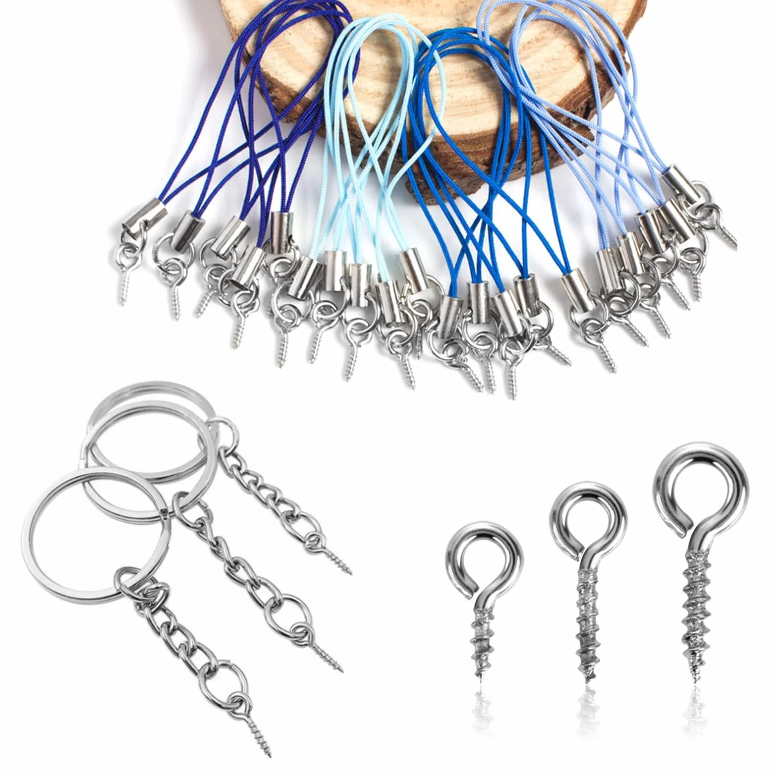Grevosea 300pc Ganci Avvitabili,ganci A Vite,occhielli A Vite Per Legno,ganci A Vite Con Occhiello,occhielli A Vite In Acciaio Inox Eyebolts Per Gioielli Rendendo Fai Da Te Crafts Legno Artigianato