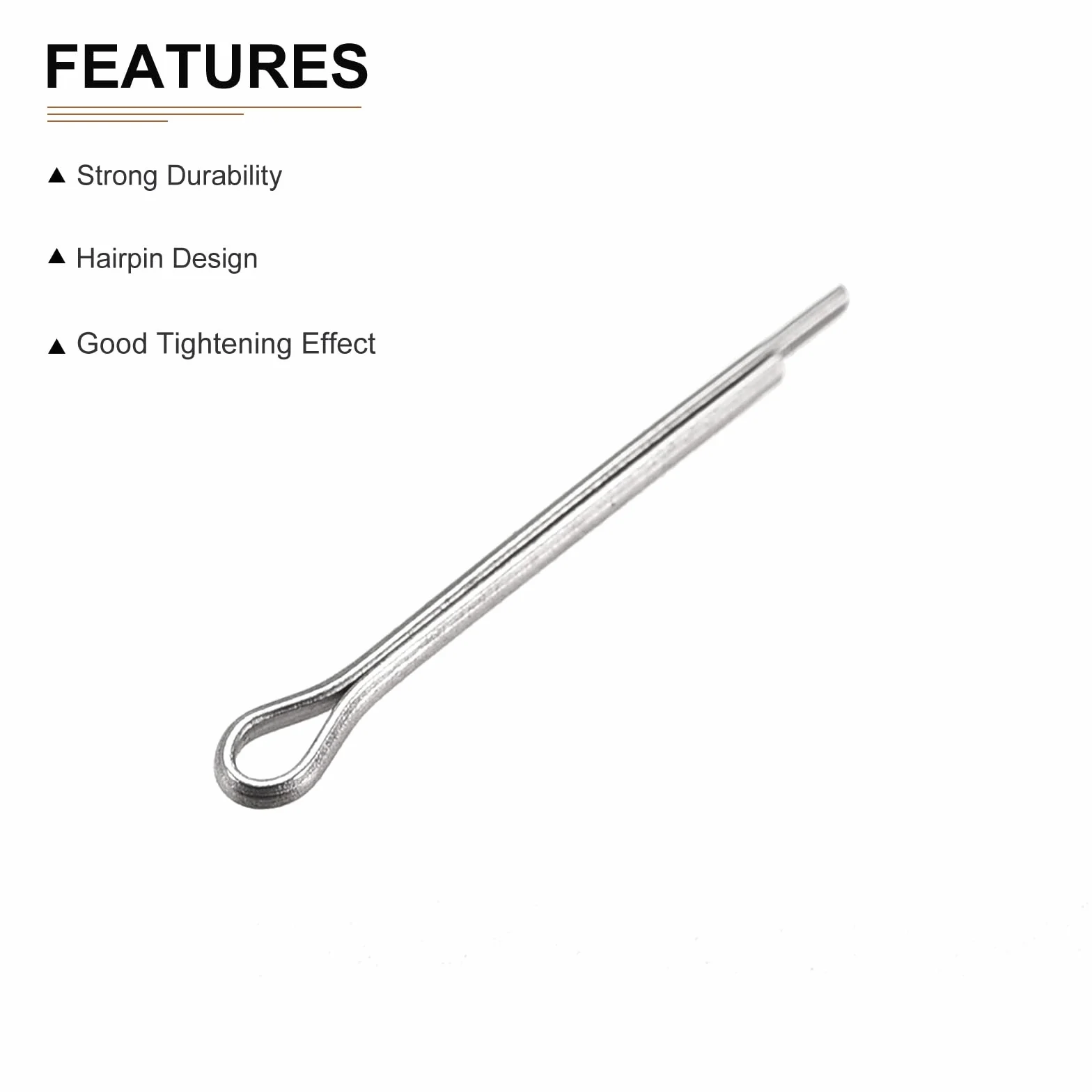 DTGN 1mm x 10mm (DxL) Coppiglia Clip Perni - 30pz - Buono per Macchinari - 304 Inossidabile Acciaio Forcina Elementi fissaggio - Argento