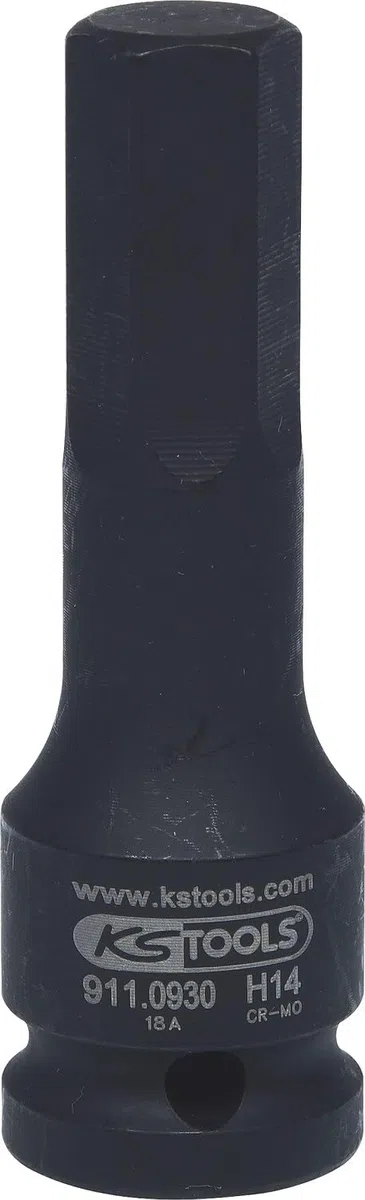 KS Tools 911.0930 Bussola per Avvitatori ad Impulsi per Viti a Esagono Incassato, Lunga, 14 mm, 1/2"