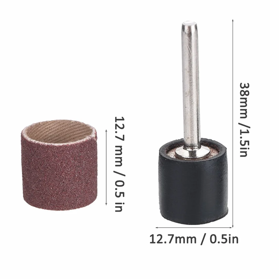 Fyearfly Set di levigatrici a Tamburo, 102 Pezzi Nastro abrasivo Tamburo abrasivo Rotante Anello abrasivo per levigatura Strumento per lucidatura per Ceramica, Pietra, Vetro, Legno