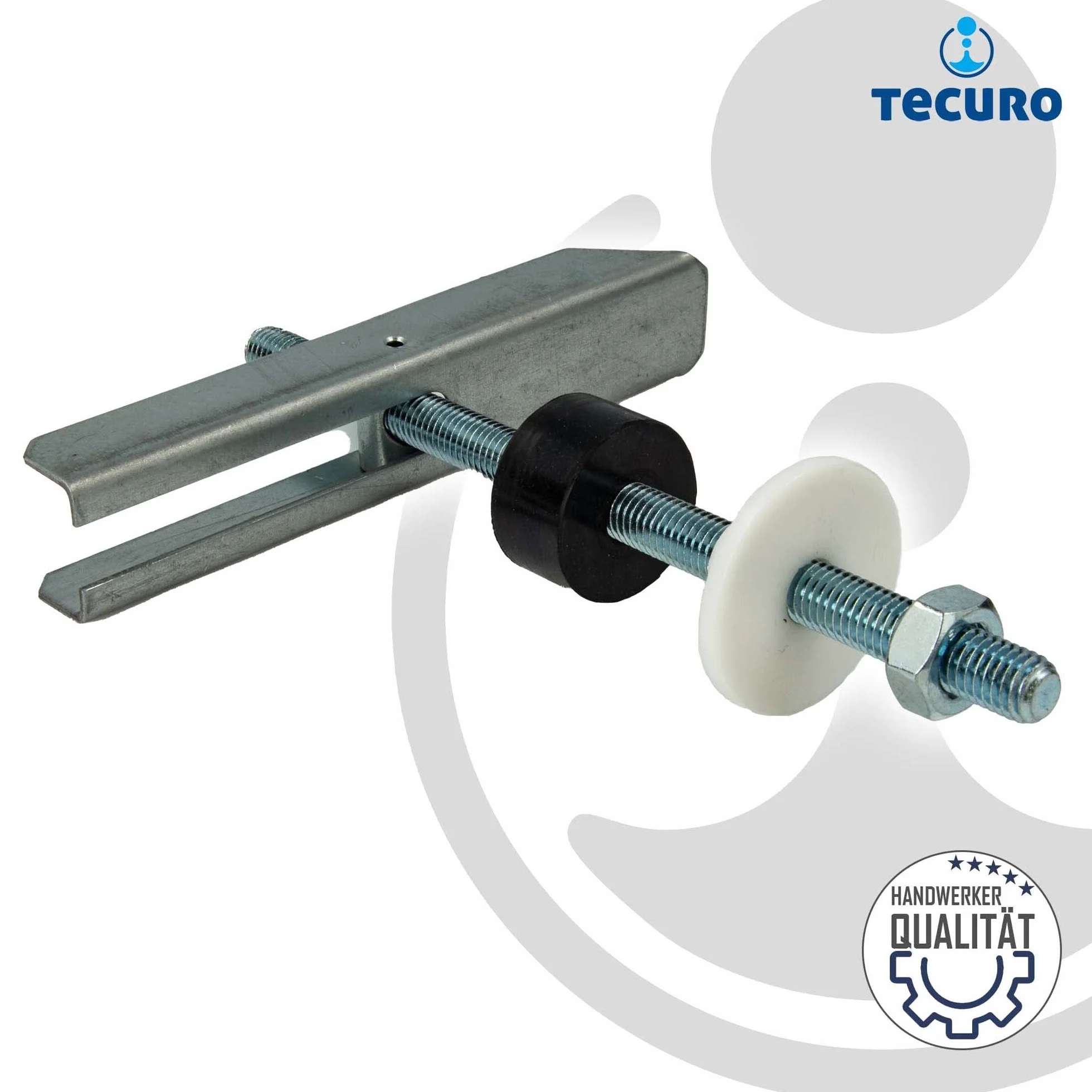 Tecuro Fissaggio per lavabo con tasselli pieghevoli a molla, asta filettata M10 x 180 mm, montaggio a parete cava