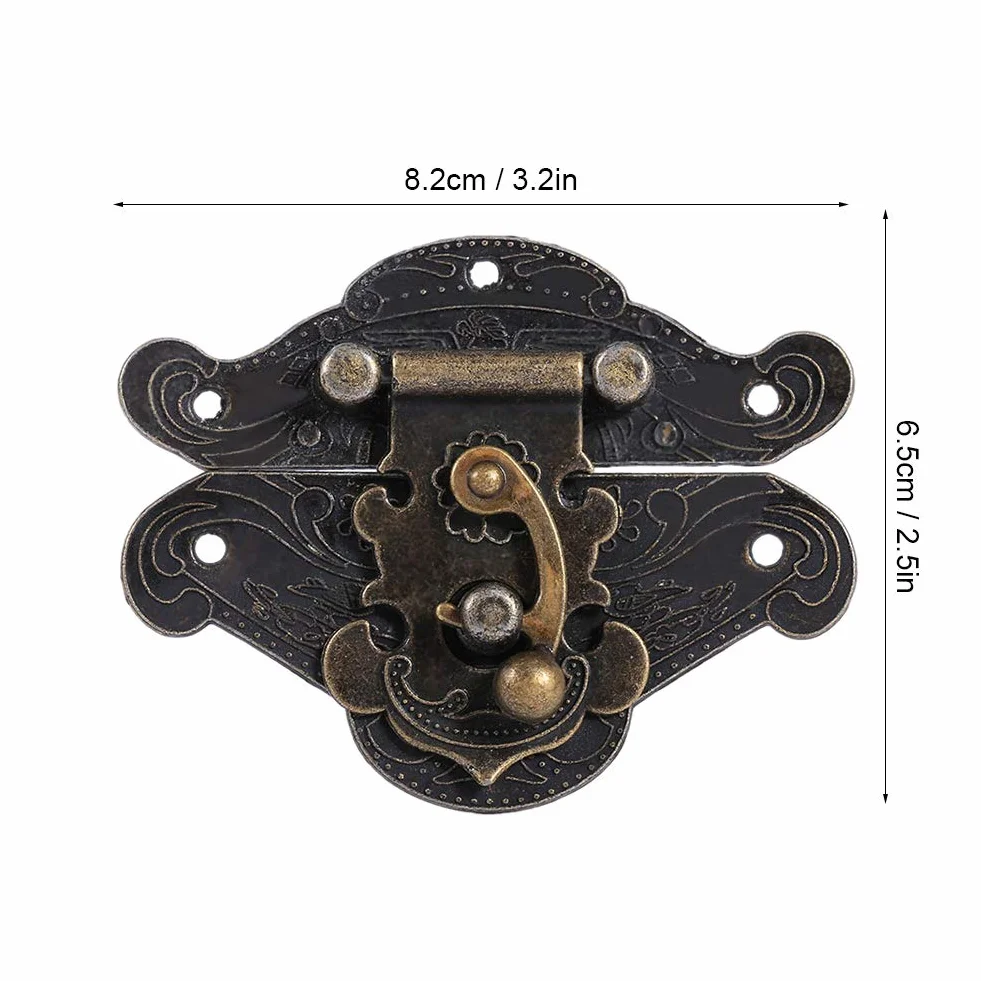 Serratura antica con chiusura a scatto fermaglio viti per contenitore gioielli legno 82x65mm