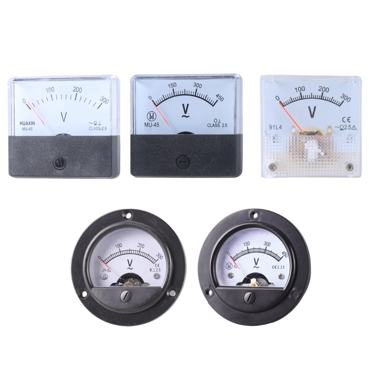 AC 0 – 300 Volt AC0 – 450 V, voltmetro analogico, pannello quadrato/rotondo, indicatore di tensione di tendenza, misurazione della potenza