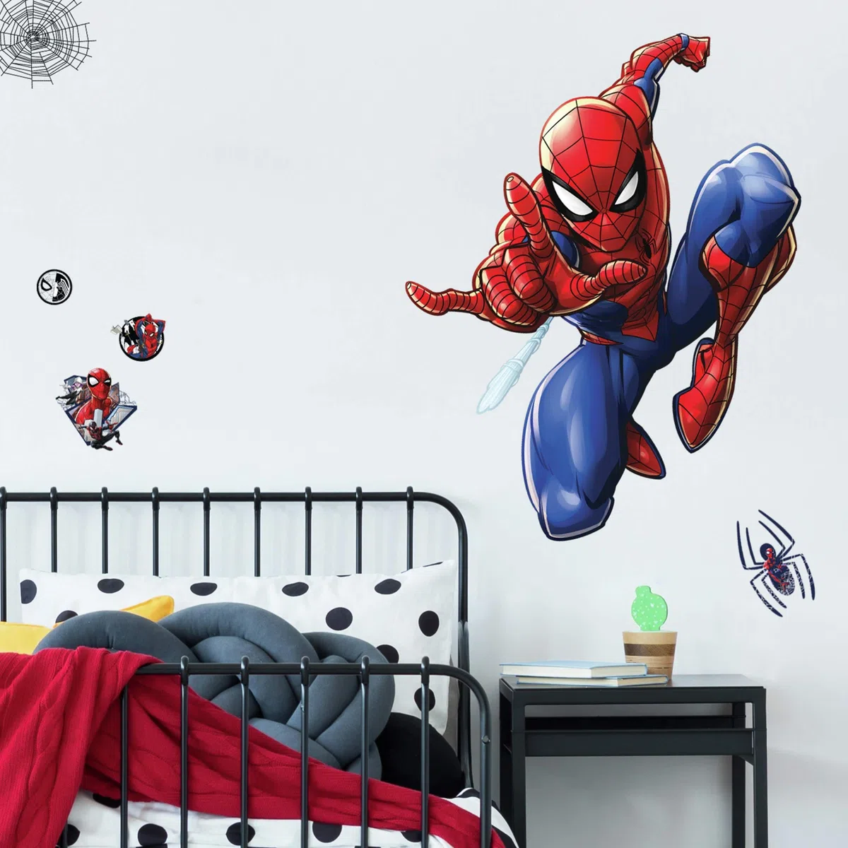 Adesivi giganti da parete, motivo: Spider-Man 27.36 inches x 33.61 inches Blu, Rosso, Nero