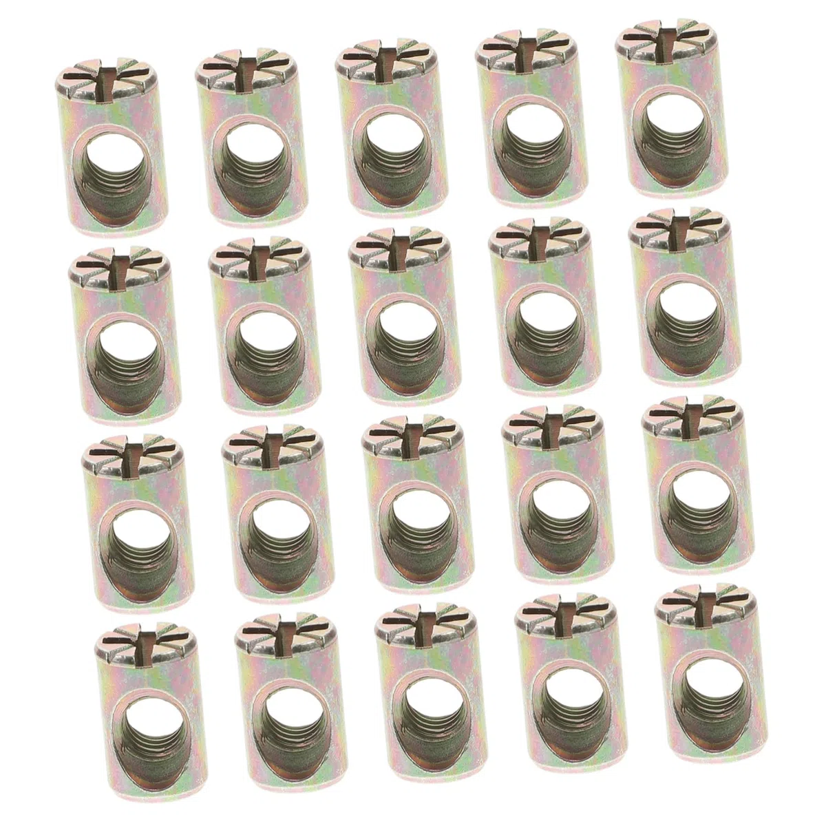 ABOOFAN 20Pezzi Barrel Nut Kit Ricambio per Fissaggi Mobili Slot per Letti e Culle Materiale in Zinco Resistente e Durevole