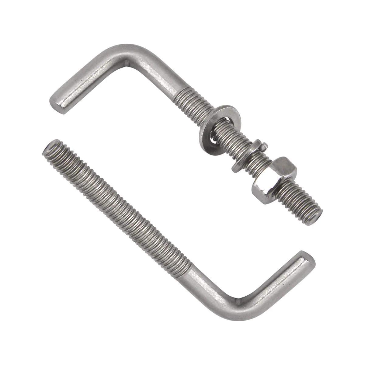 Confezione da 30 bulloni di ancoraggio quadrati M4 x 33 mm a forma di L, in acciaio inossidabile 304, ad angolo retto, con rondelle e dadi