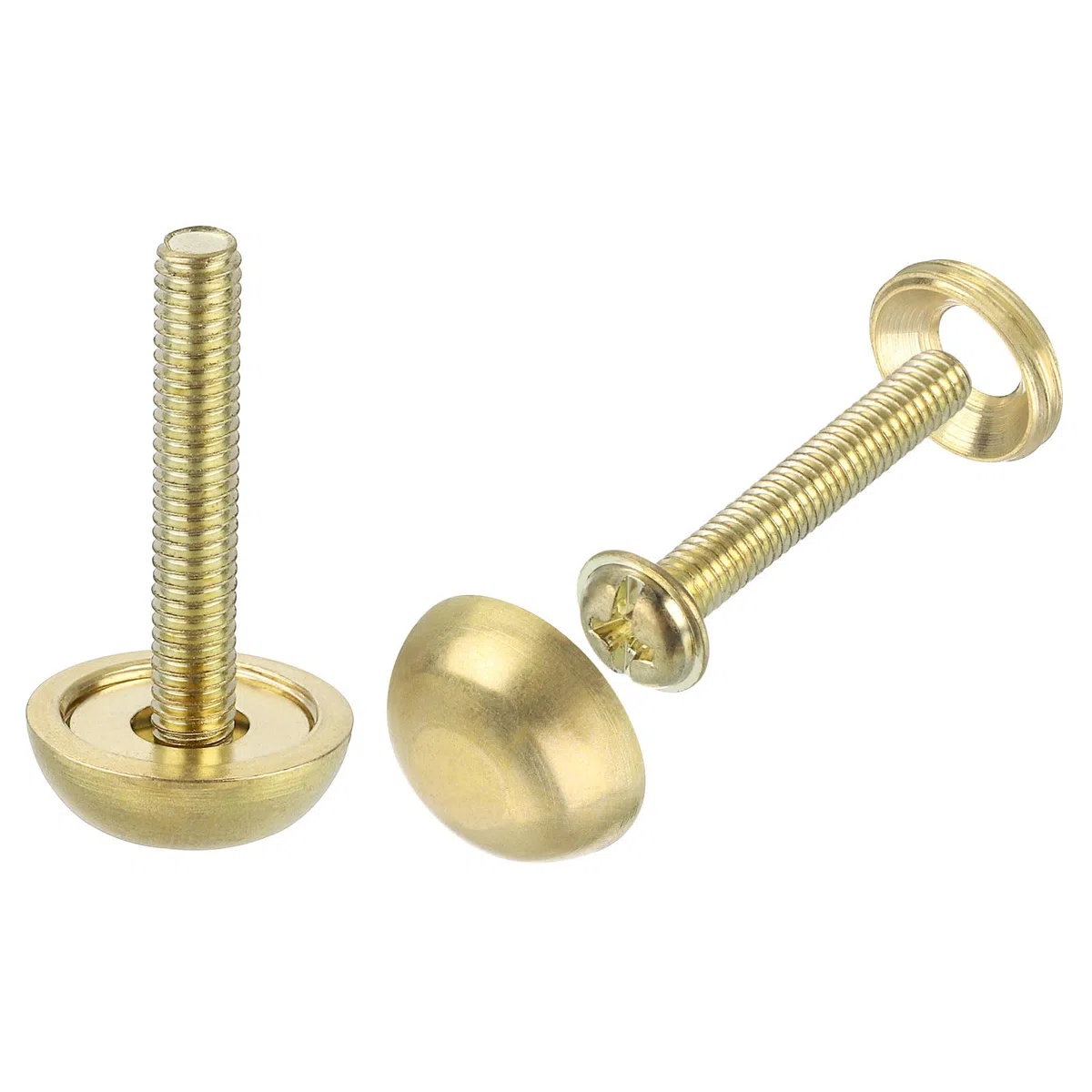 QUARKZMAN 4Pz Viti Decorative in Ottone con Tappi, 15 Mm Viti per Specchi Chiodi per Copri Tappi, Elementi di Fissaggio per Mobili a Specchio Decorativi, Oro