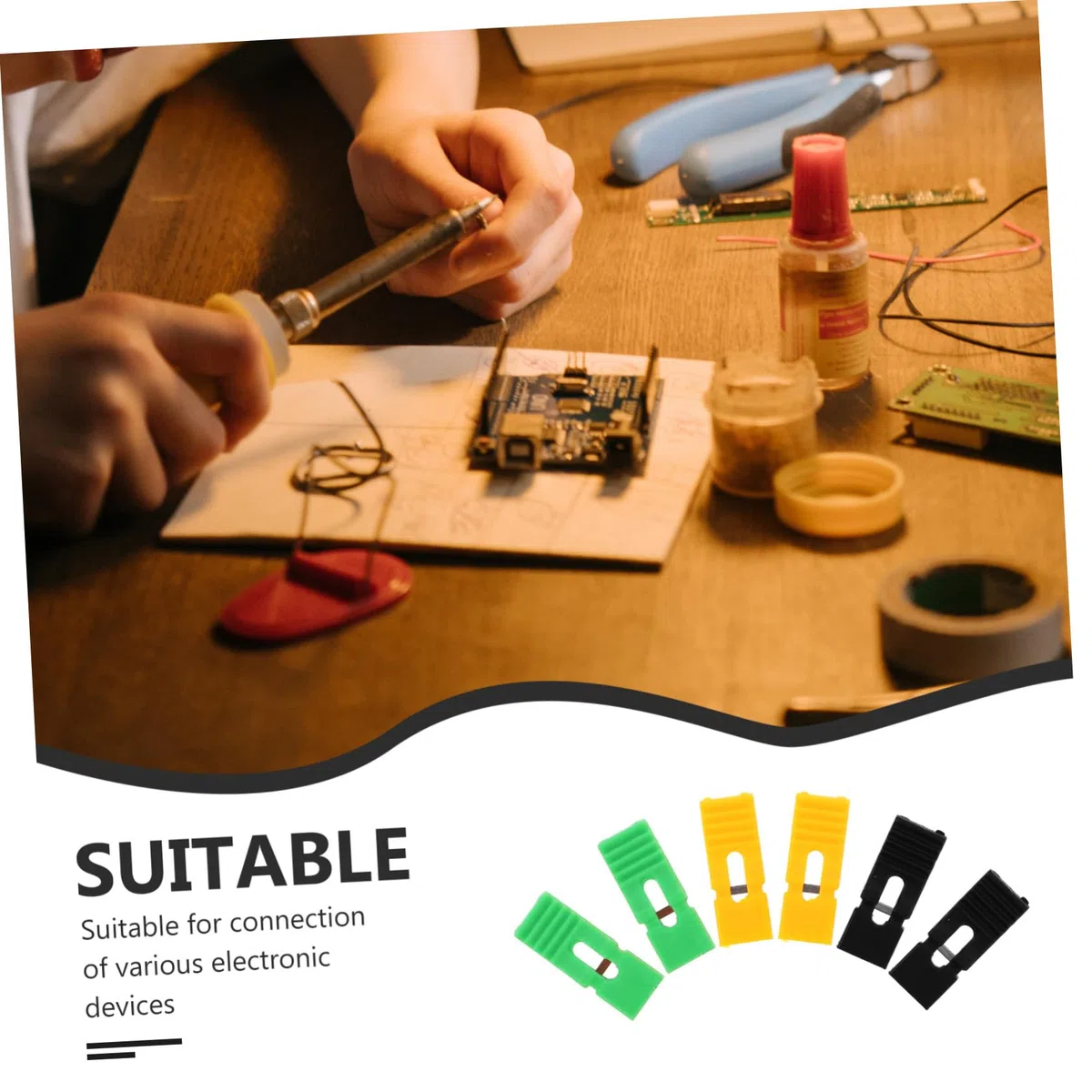 iplusmile Cappucci per Ponticello per Connessioni Sicure da 2,54mm in Plastica 60 Pezzi e Colore Casuale Nero, Giallo e Verde, Design Aperto e Chiuso e Risparmio Spazio in Hard Drive