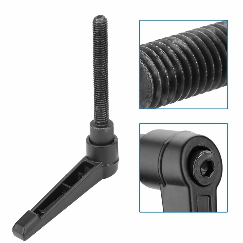 4Pezzi Maniglia Leva Serraggio Regolabile In Acciaio Inossidabile M6 Nero 25mm Per Macchine
