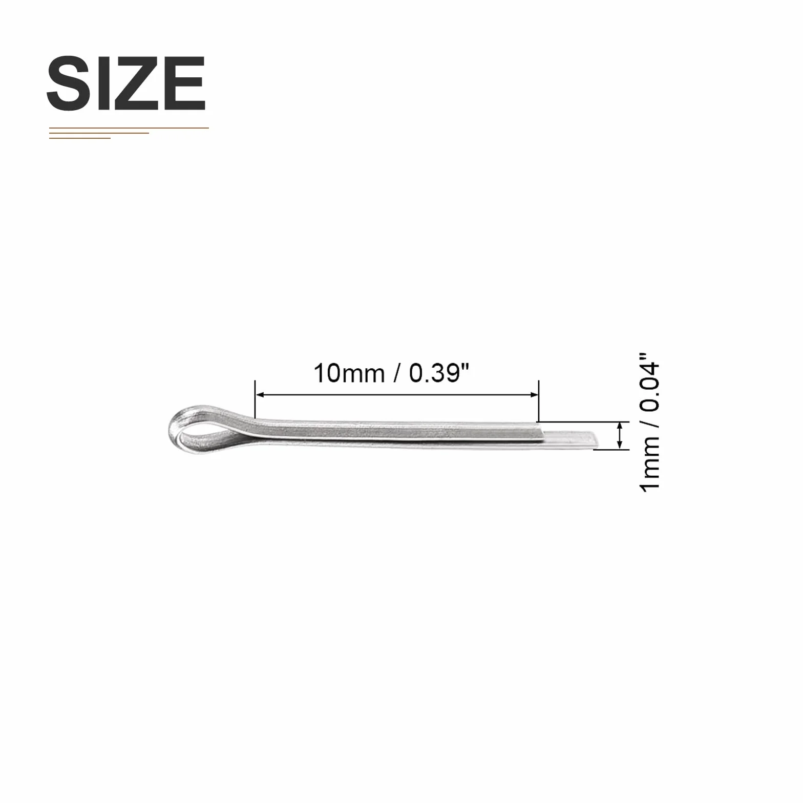 DTGN 1mm x 10mm (DxL) Coppiglia Clip Perni - 30pz - Buono per Macchinari - 304 Inossidabile Acciaio Forcina Elementi fissaggio - Argento
