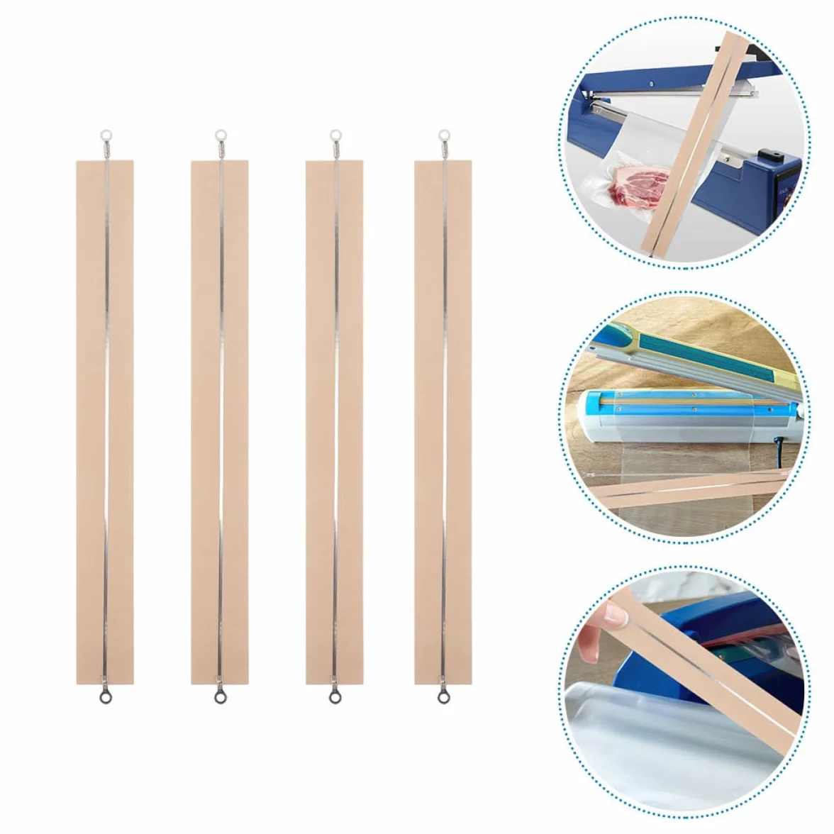 Housoutil 4 Pezzi Strisce Riscaldanti per Macchina Sigillatrice, Parti Semplici da Installare Tessuto Alta Temperatura, Leggeri e Resistenti per Uso Professionale
