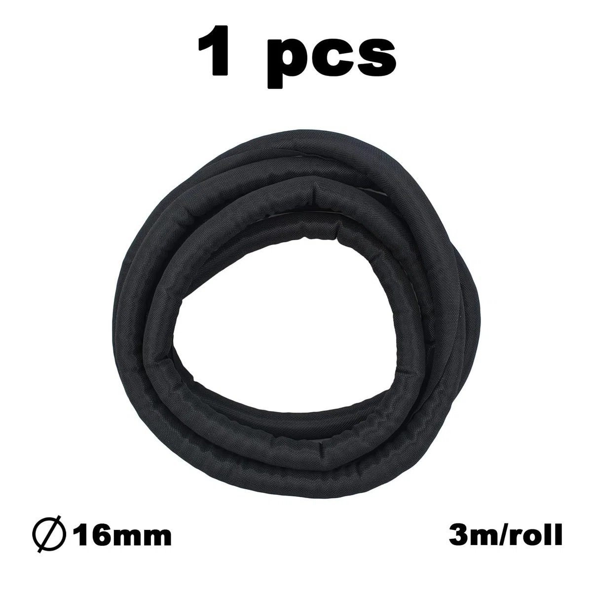 3 Metri Nascondi Cavi,Raccogli Cavi Scrivania,Cable Management Scrivania,Coprifili Elettrici,Portacavi,Nero(Ø 16mm)