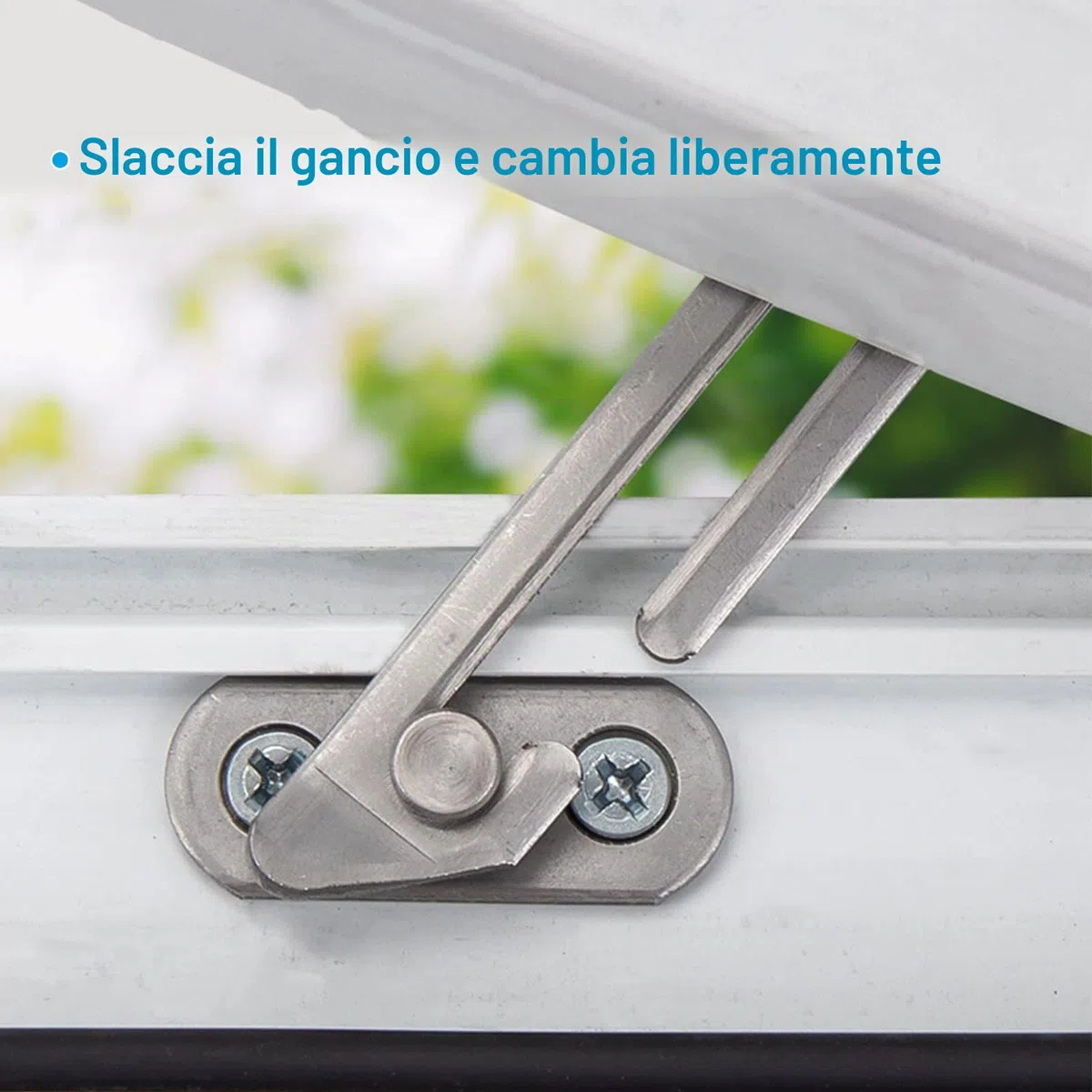 TSHAOUN 2 Pezzi Limitatore di Porta Finestra Gancio antivento per porte e finestre, Blocco di Sicurezza per Bambini in Acciaio Inossidabile, Limitatore di finestra, per Finestra Sinistra Destra