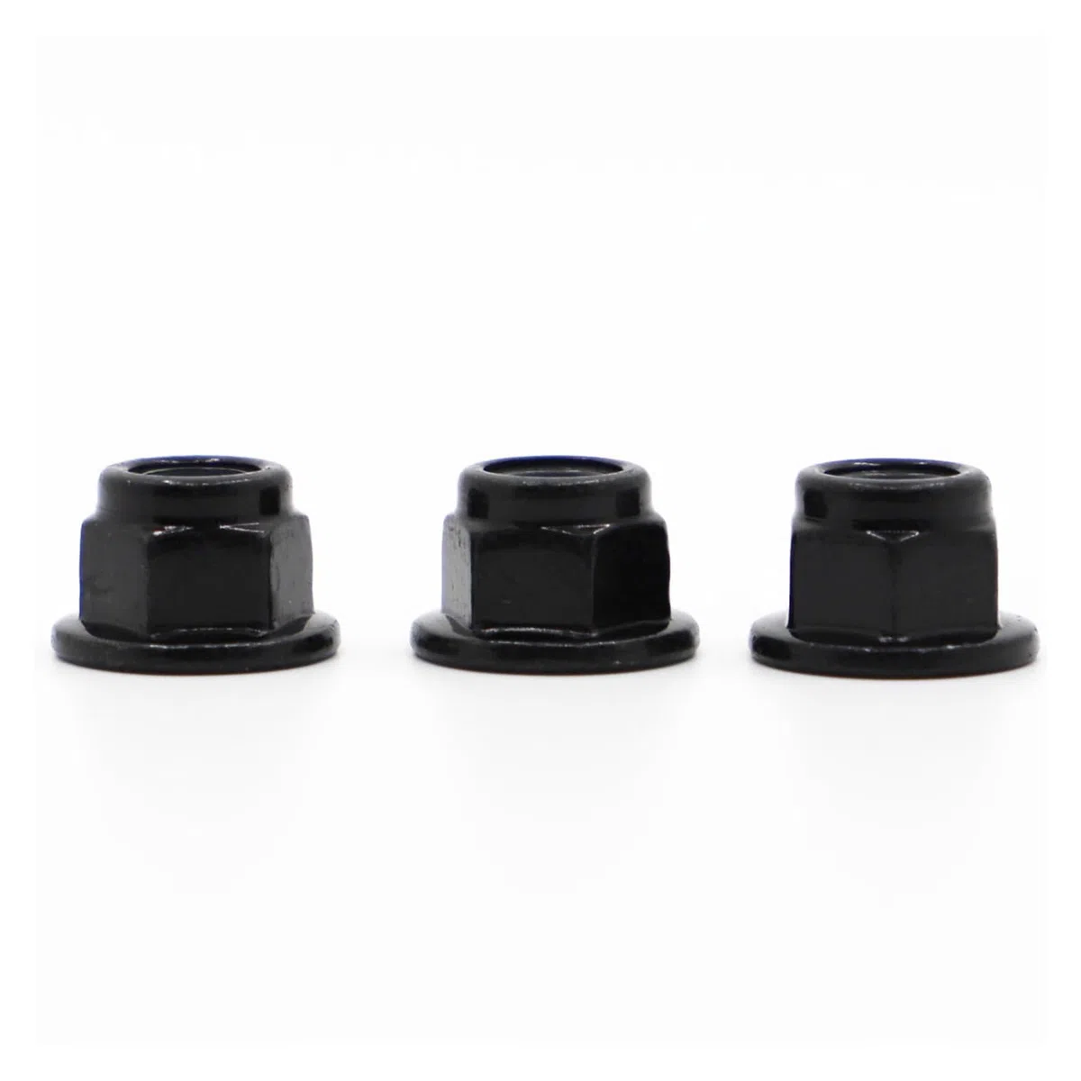 10 pz M3 M4 M5 M6 M8 Nero Acciaio Al Carbonio Flangia Esagonale In Nylon Inserto Dado di Bloccaggio Autobloccante Nylock Controdado(M6 10pcs)
