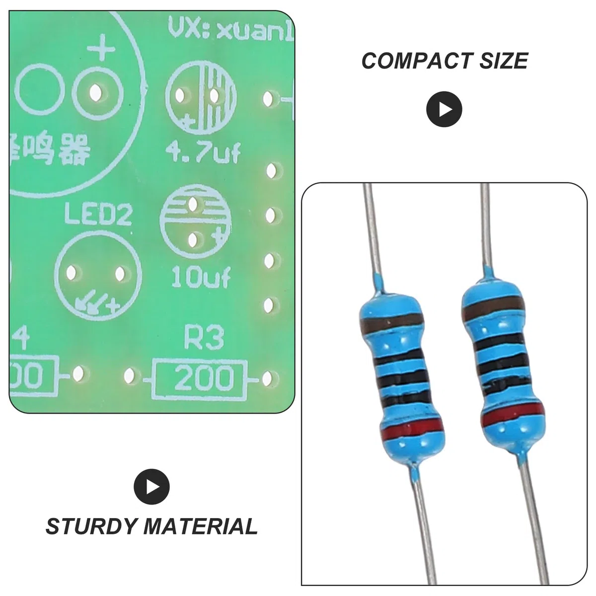 Yardenfun Kit Timer 555 Ne555 Circuito Lampeggiante a Led, Suite Fai da Te Elettronica Componenti Robusti e Istruzioni Passo Passo, per Allenamento Saldatura e Progetto Educativo 3 Pezzi