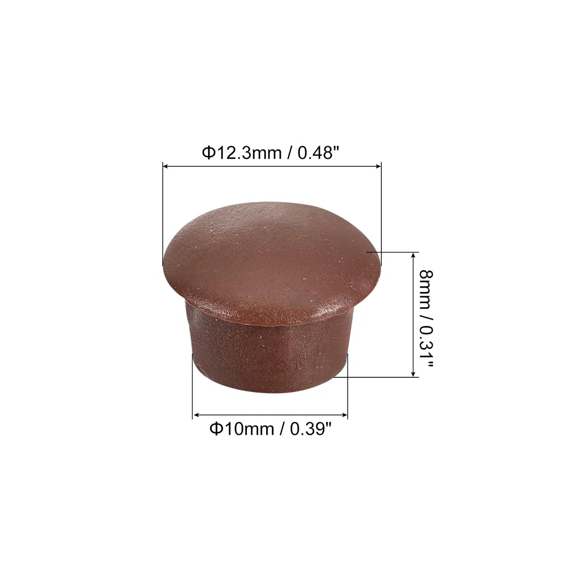 QUARKZMAN 100pz Tappi per Fori di Vite, 10mm(3/8") Dia Tappo Rotondi da Inserire a Pressione in Plastica Ripiani per Mobili Armadietti Credenze, Marrone Rosso