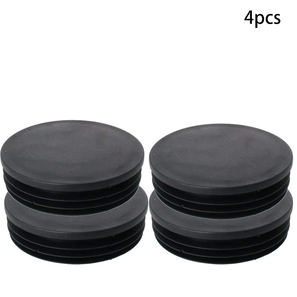 MroMax Tappo per tubo in plastica da 100 mm di diametro, tappi terminali rotondi per corrimano, canale delle scale, ringhiera, tubo nero, 4 pezzi