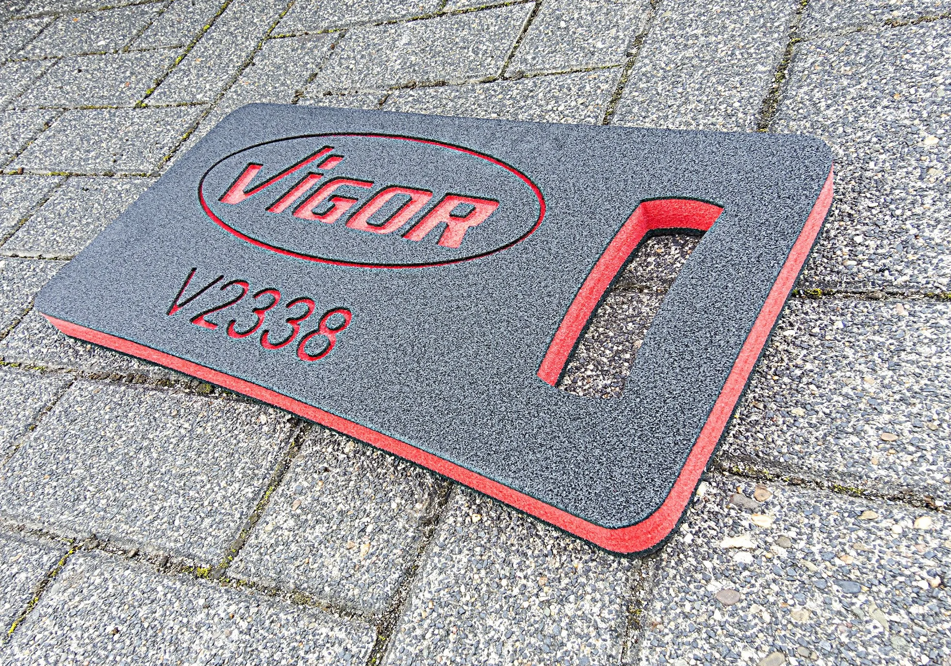 ViGOR Cuscino per ginocchia V2338, 475 x 235 x 26 mm, lavoro confortevole, schiuma di alta qualità, alle ginocchia, termoisolante, idrorepellente e oleorepellente, con maniglia di trasporto