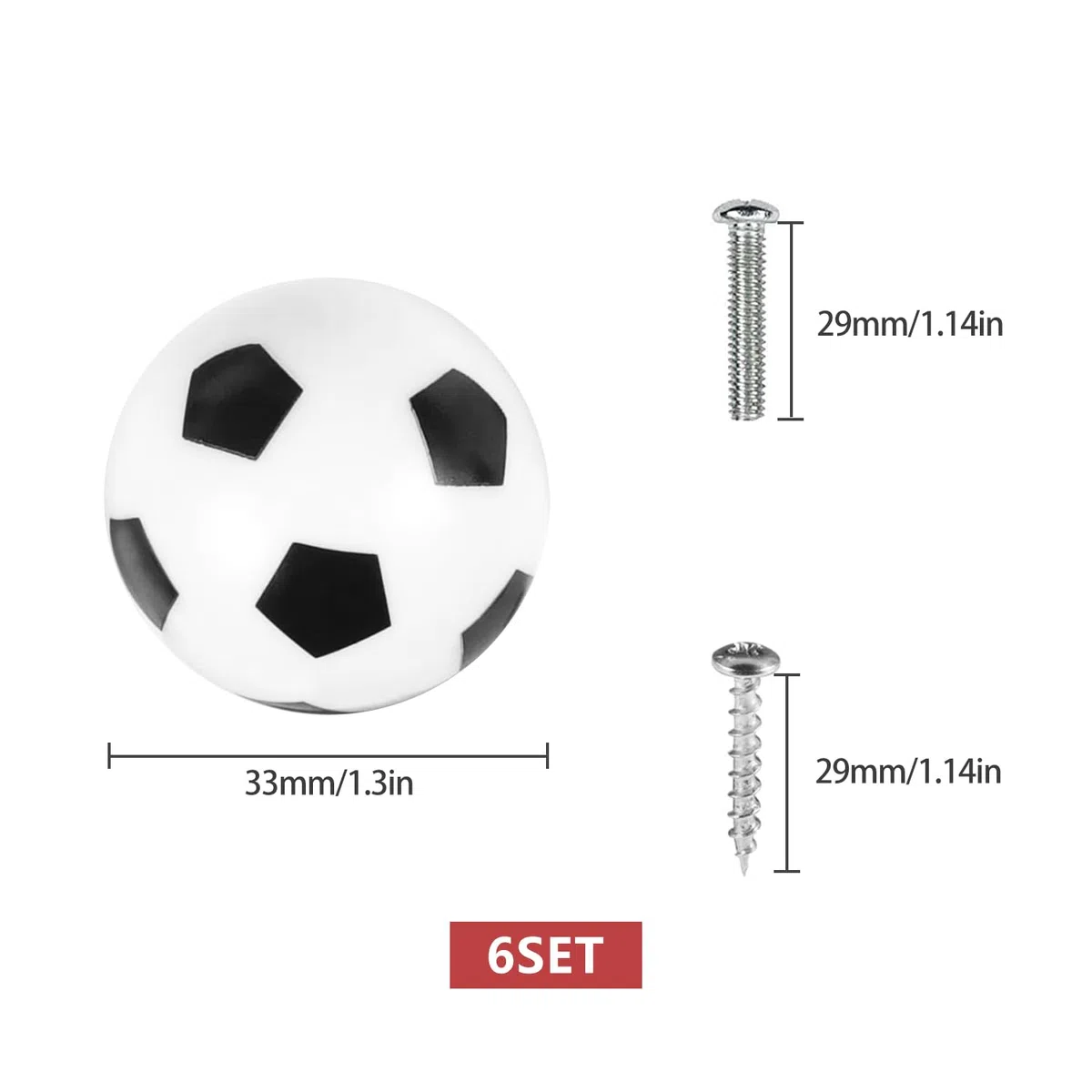 6 pezzi Manopole per porte da calcio Manopole per cassettiere per bambini Manopole per cassetti per armadietti Bambini e appassionati di sport
