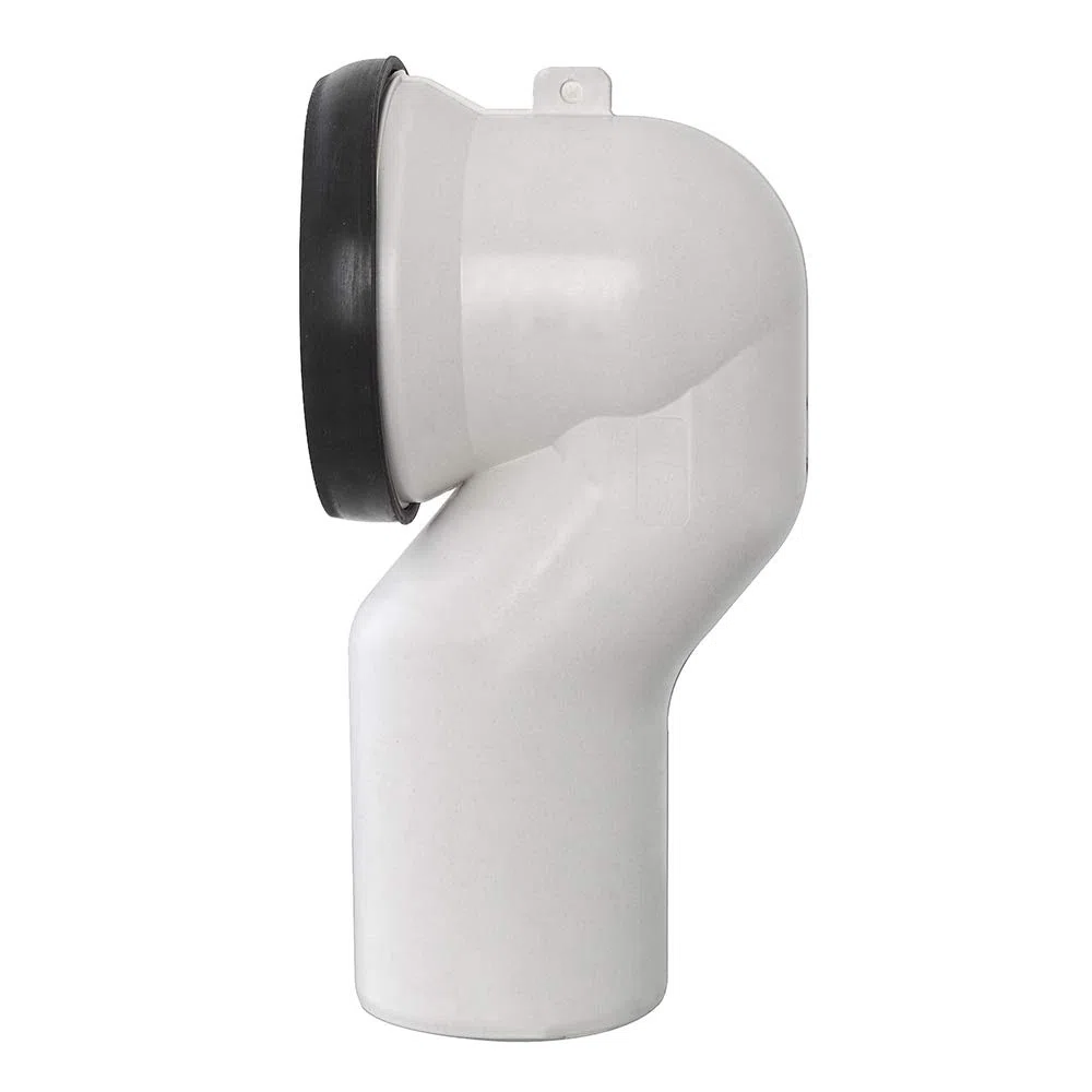 Inbagno Curva Tecnica sottovaso Universale per WC Filo Muro, Diam. 11 cm, Completa di Guarnizione in Gomma