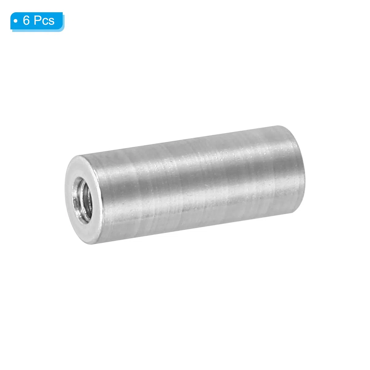 PATIKIL Distanziatori in Alluminio M3, 6pz Distanziatore Metallo Alluminio 3mm ID x 6mm OD x 15mm L Spacer Filettato Vite Standoff Rotondo per Auto RC Droni Scheda Madre, Argenteo