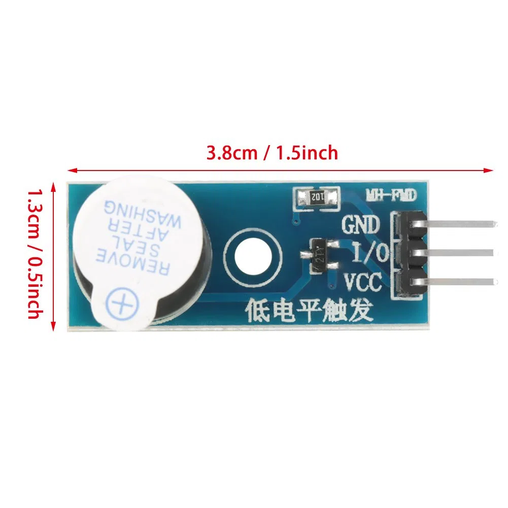 Akozon Modulo buzzer attivo, 5 pezzi, allarme acustico 3.3V to 5V per giocattoli elettronici, dispositivi di allarme e timer, Installazione semplice e alta potenza sonora