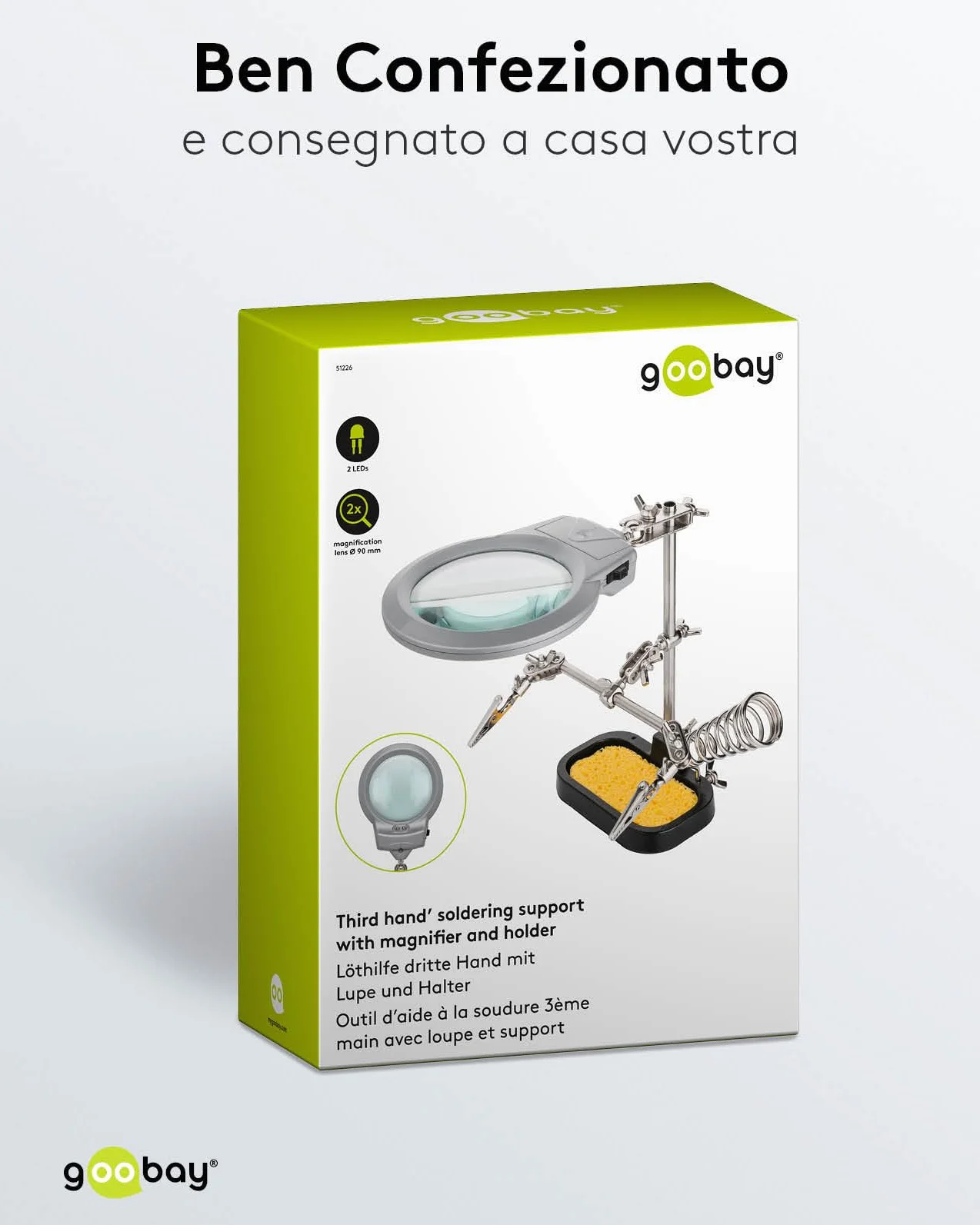 Fixpoint 51226 Sostegno Per Saldatura con Lente E Supporto in ghisa