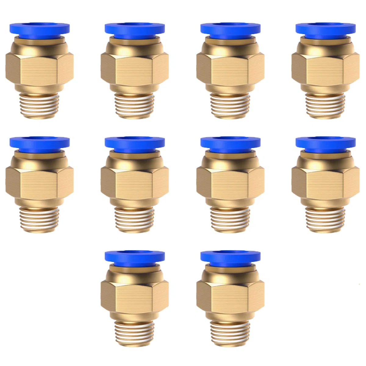 Raccordo a innesto SENRISE 1/4" 1/8" 3/8" 4mm 6mm 8mm 10mm Raccordi pneumatici filettati maschio Raccordo a sgancio rapido aria raccordi per l'industria automatica 10pcs (8mm 1/8")